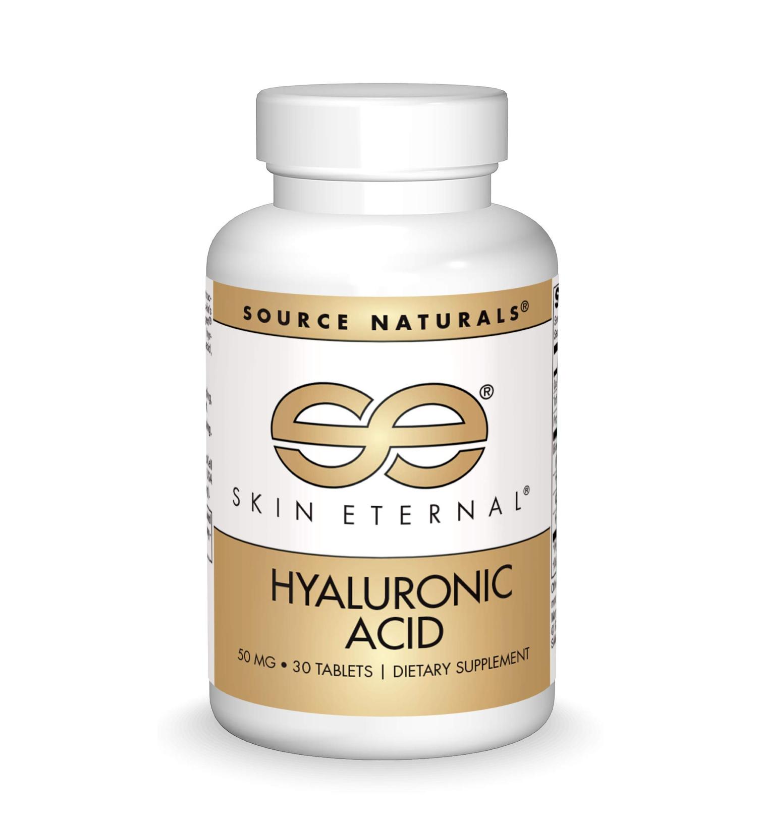 Source Naturals Skin Eternal Hyaluronic Acid 50mg - 30 Tablets | Skin Hydration and Anti-Aging Support - Buy Online on GoSupps.com