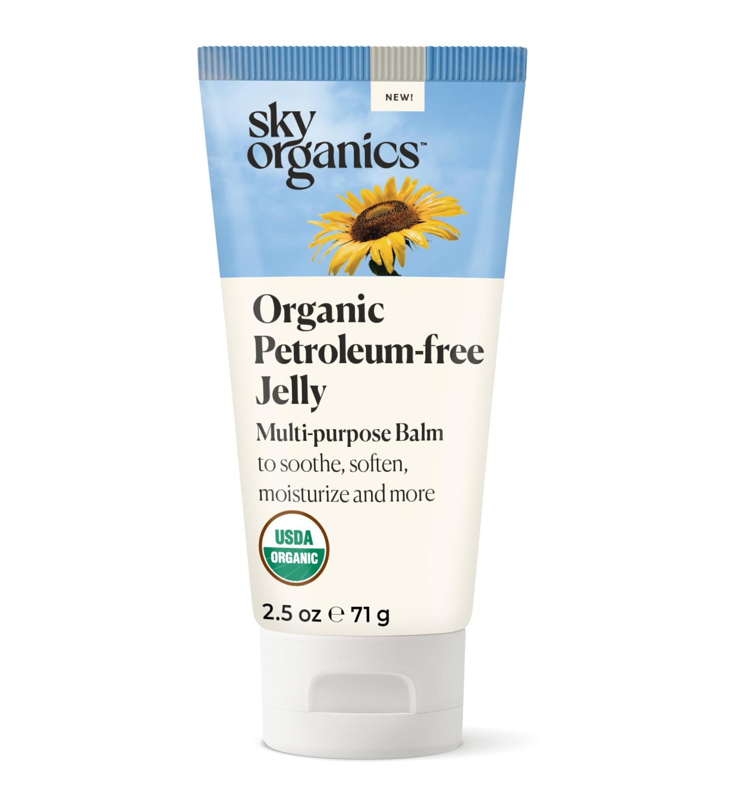 Sky Organics Organic Petroleum-Free Jelly - Multi-Purpose Skin Care Balm with Shea Butter Coconut Oil & Vitamin E - Moisturizing Lip Balm & Dry Skin Moisturizer (2.5 Oz 2 Pack - Buy Online on GoSupps.com