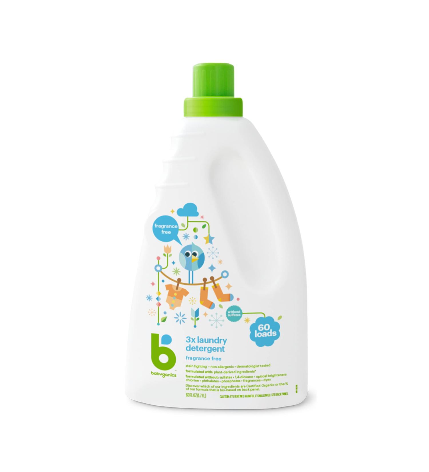 Babyganics Fragrance-Free Baby Laundry Detergent Simple Ingredients for Gentle Care Formulated for Delicate Fabrics & Skin Dye Free 1.77 Liter Packaging may vary - Buy Online on GoSupps.com