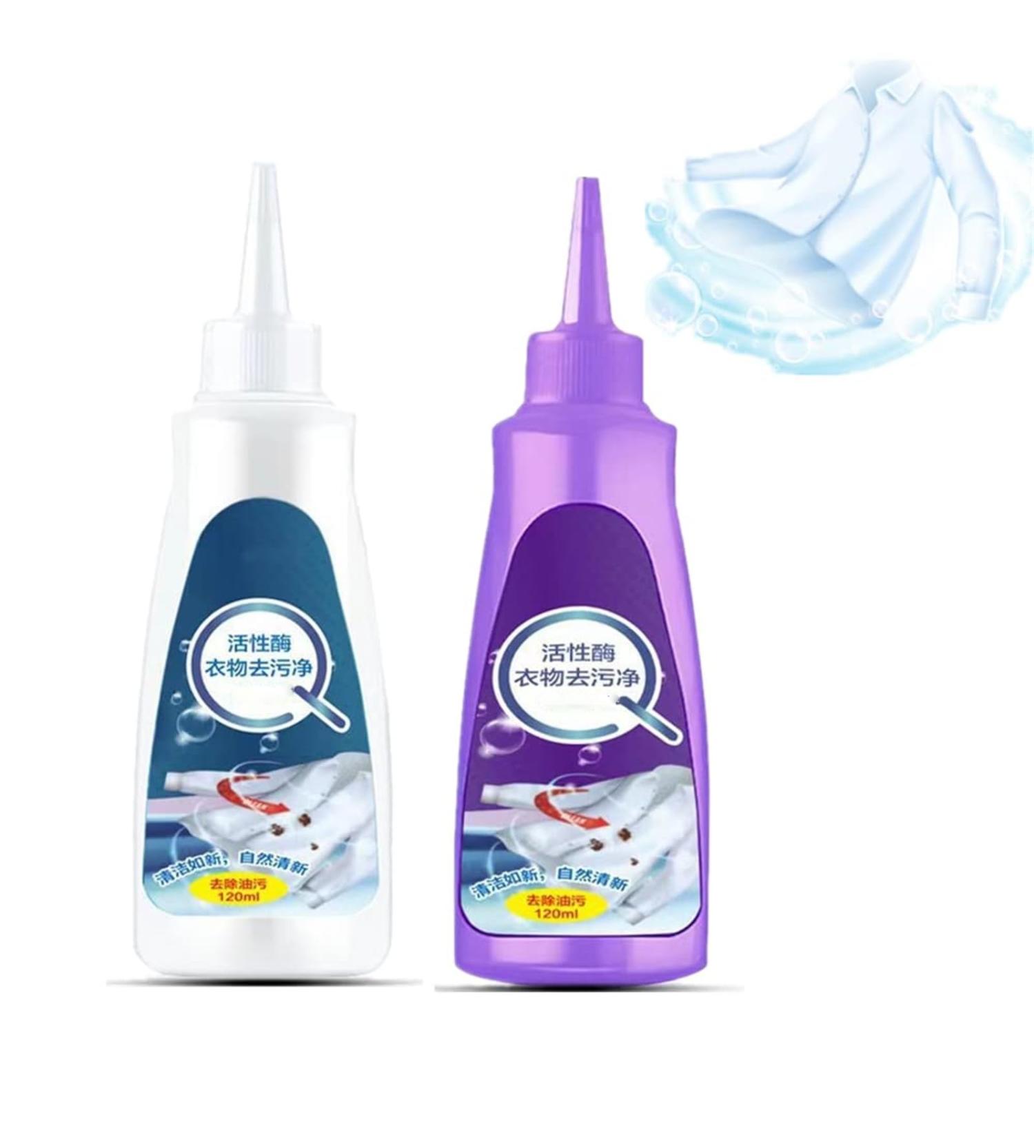 Active Enzyme Clothing Stain Remover - White Shirt Guardian Active Enzymatic Laundry Cleaning Stubborn Stains Cleaner Clothes Oil Stain Remover Clothing Quick Laundry Dry Cleaner (White + Purple) - Buy Online on GoSupps.com