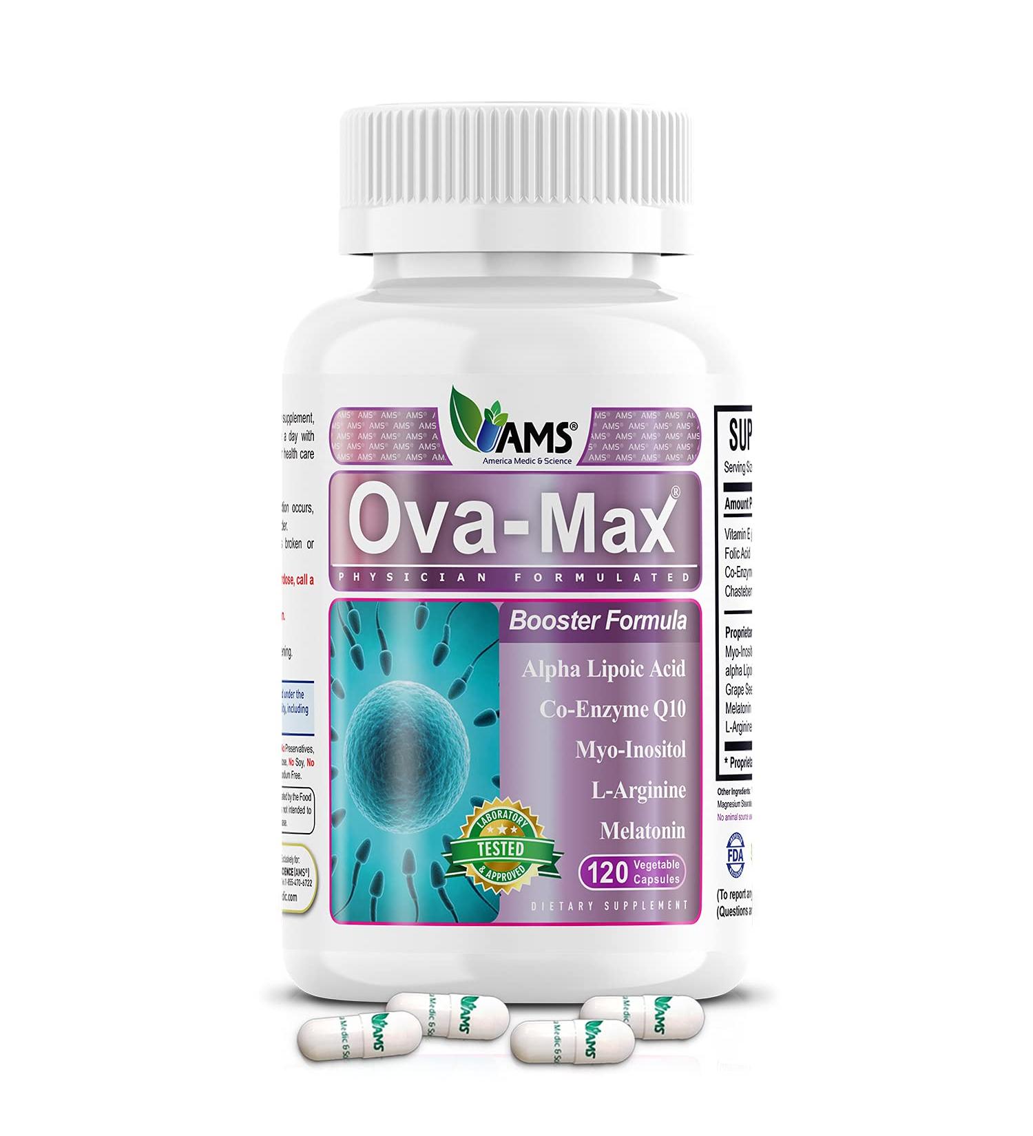 OVA-Max Prenatal Vitamins for Women (120 Capsules) | Boost Fertility & Ovulation, Pregnancy Aid | CoQ10, Folic Acid, Myo-Inositol | 120 Count - Buy Online on GoSupps.com