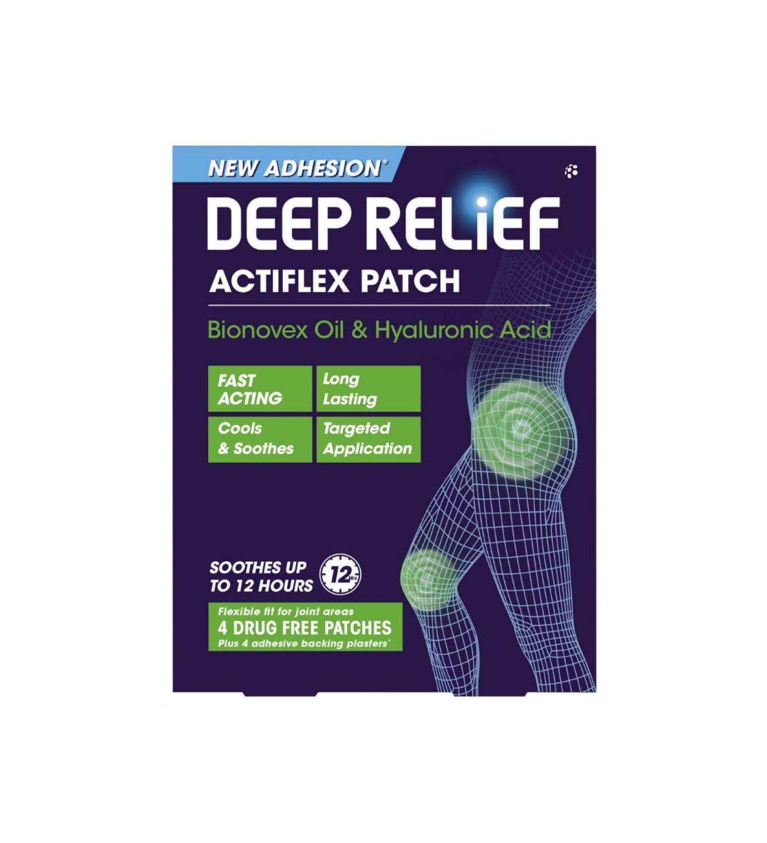 Deep Relief Actiflex Patch 4 Count - Fast-Acting Pain Relief Patch - Buy Online on GoSupps.com