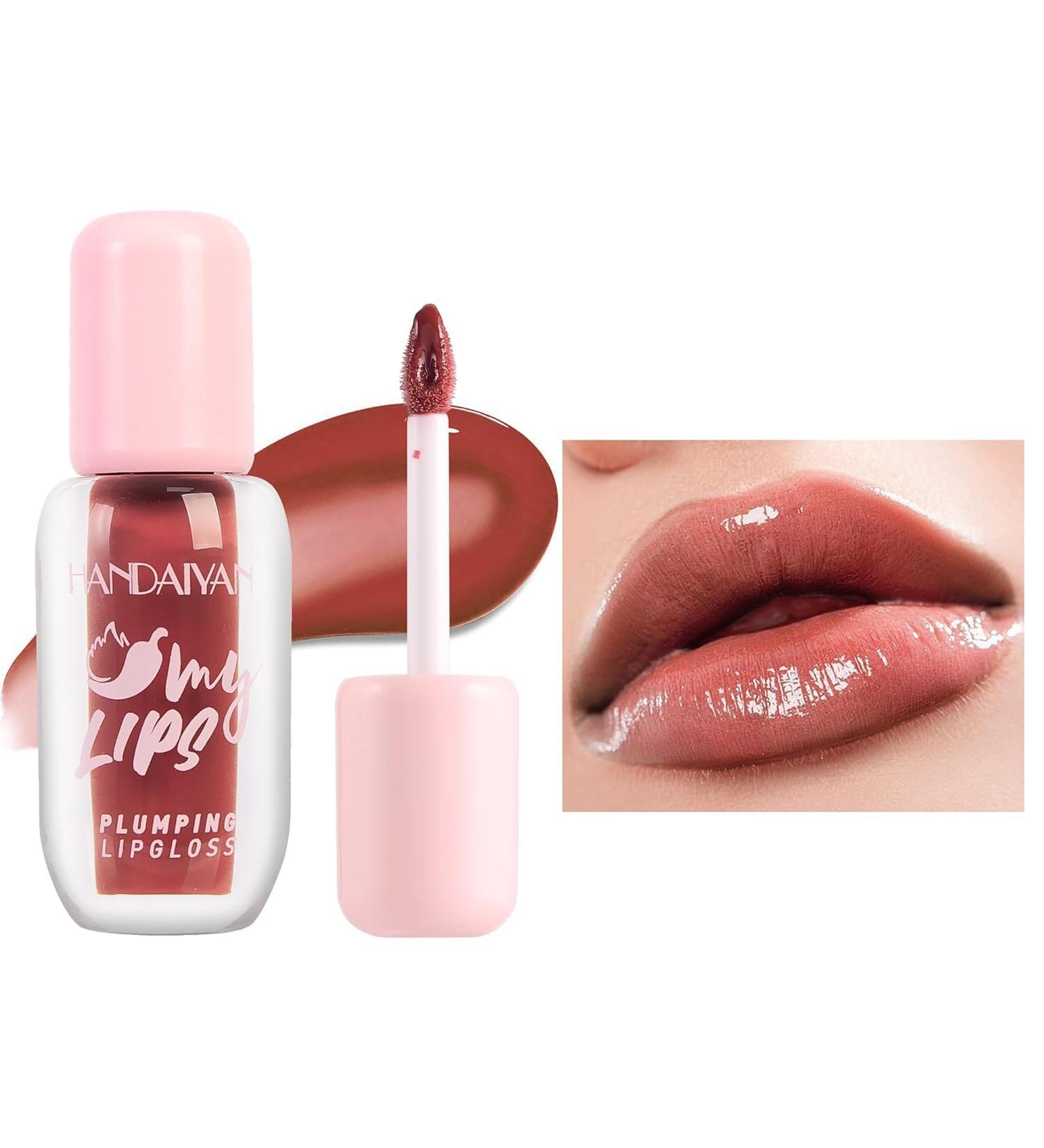 HOPHAT Plumping Lip Gloss with Chili Extract Shiny Shine Liquid Lipstick Long Lasting Waterproof Plumper Lip Plumper Lip Mirror Lip Plumping Gloss Color 07 Color 07 - Buy Online on GoSupps.com
