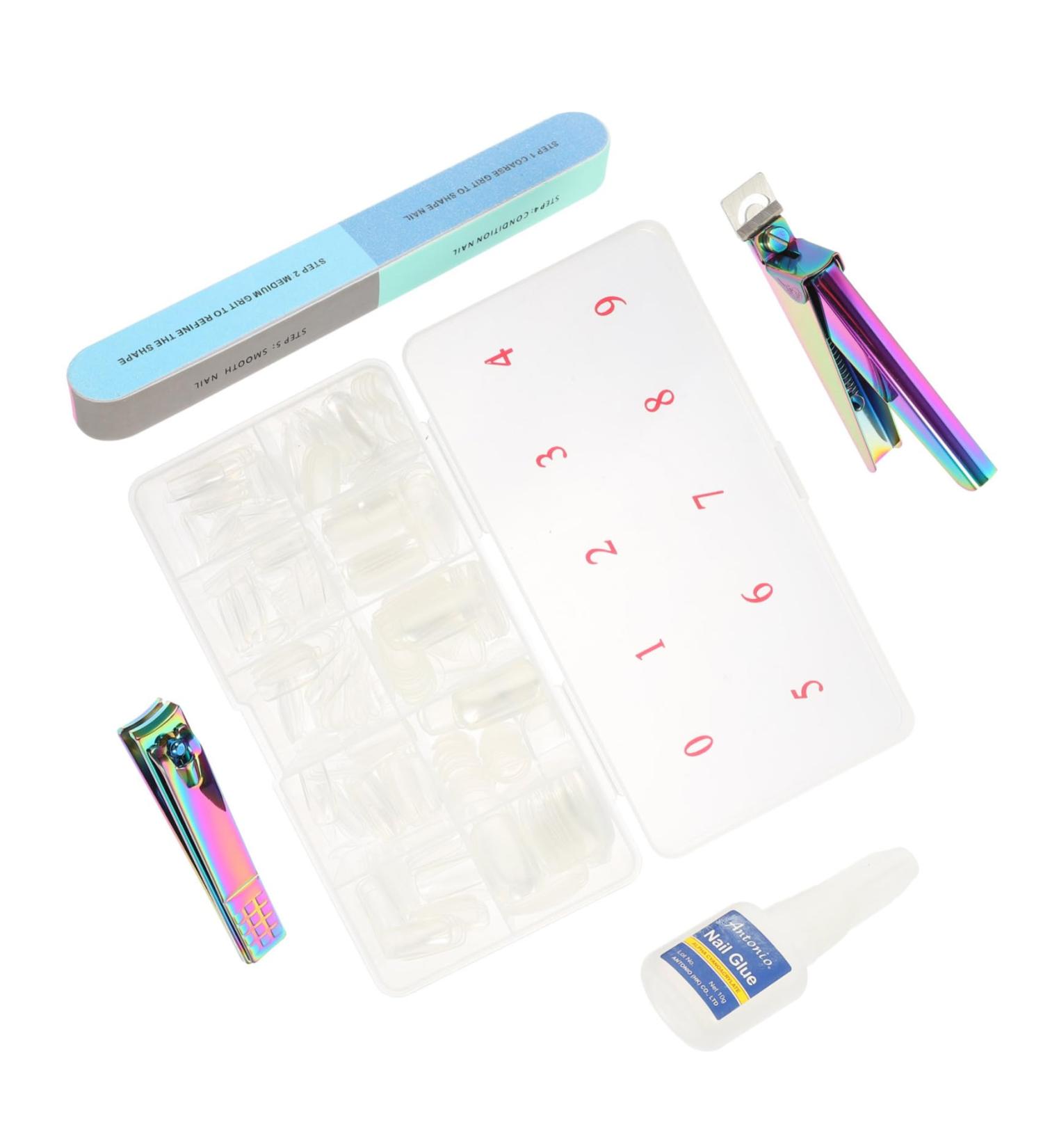 POPETPOP 1 Set nail set nail polishing file nail grinding bar press on nails nail file strips full cover coffin nails nail polishing buffers false finger nails tool natural Stainless steel 13X7cm Assorted Color 3 - Buy Online on GoSupps.com