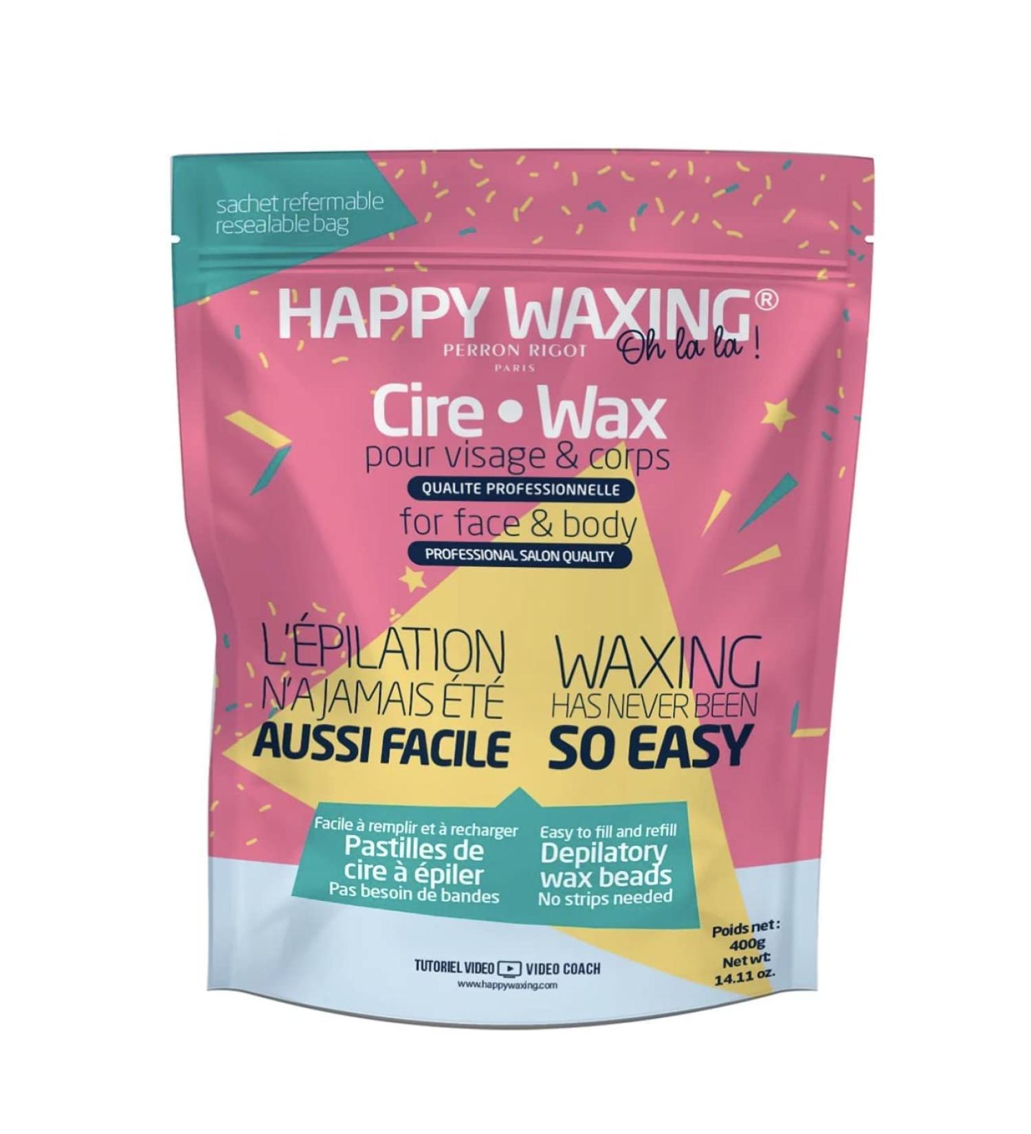 Happy Waxing Refill Wax Beads - Smooth Gel Texture for Painless Hair Removal - High Performance Patented Formula - 14.11 OZ - 400 G - Buy Online on GoSupps.com