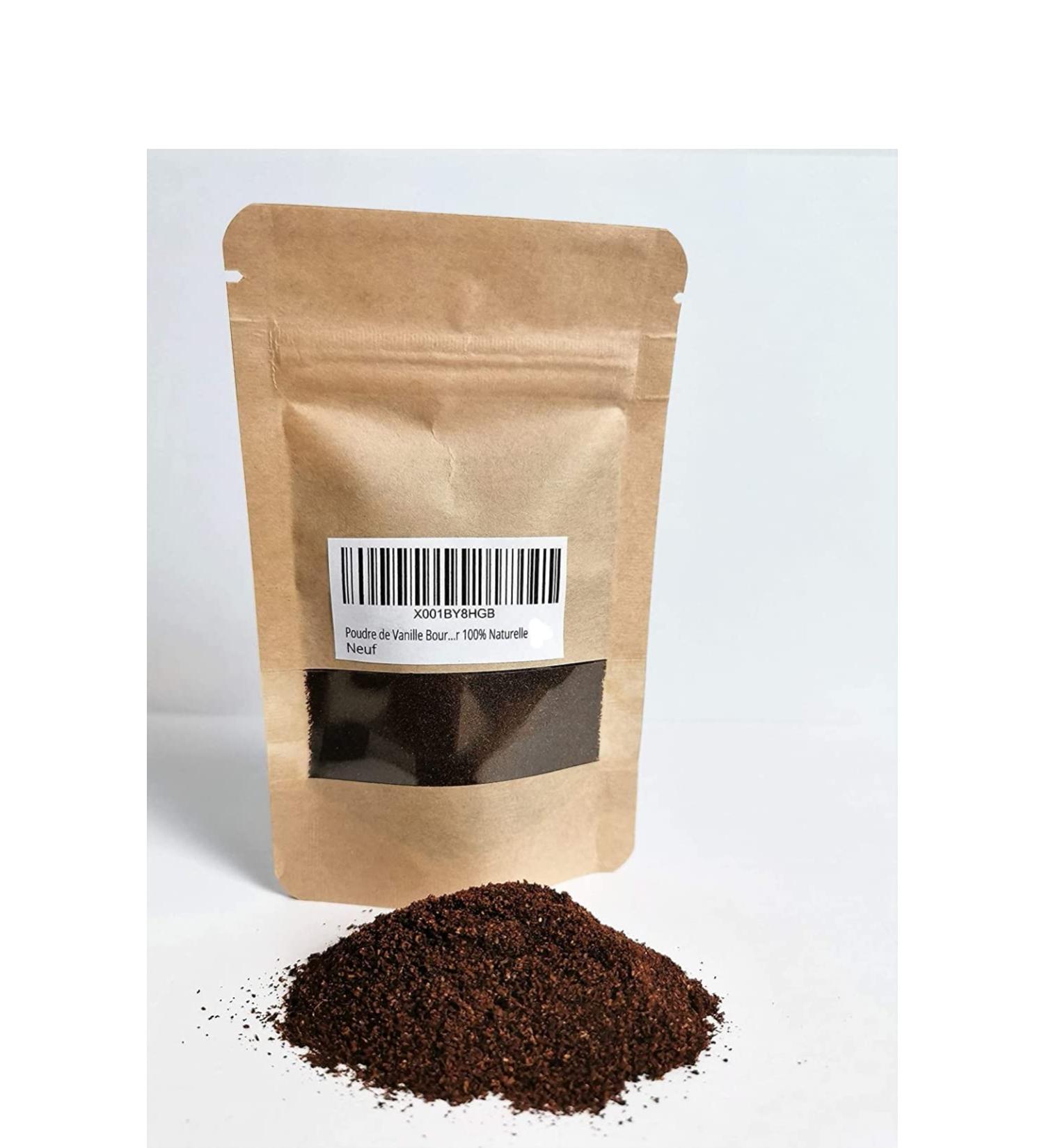 100% Natural Bourbon Vanilla Powder from Madagascar - 20gr Net Ground Whole Vanilla Pod - Buy Online on GoSupps.com