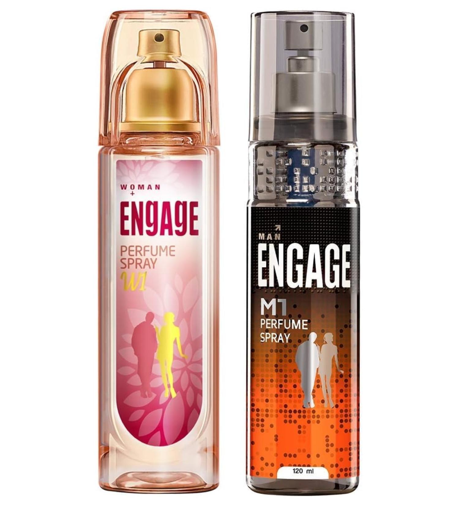 Enga.gee W1 Perfume Spray For Women 120ml & M1 Perfume Spray For Men 120ml - Fresh - Buy Online on GoSupps.com