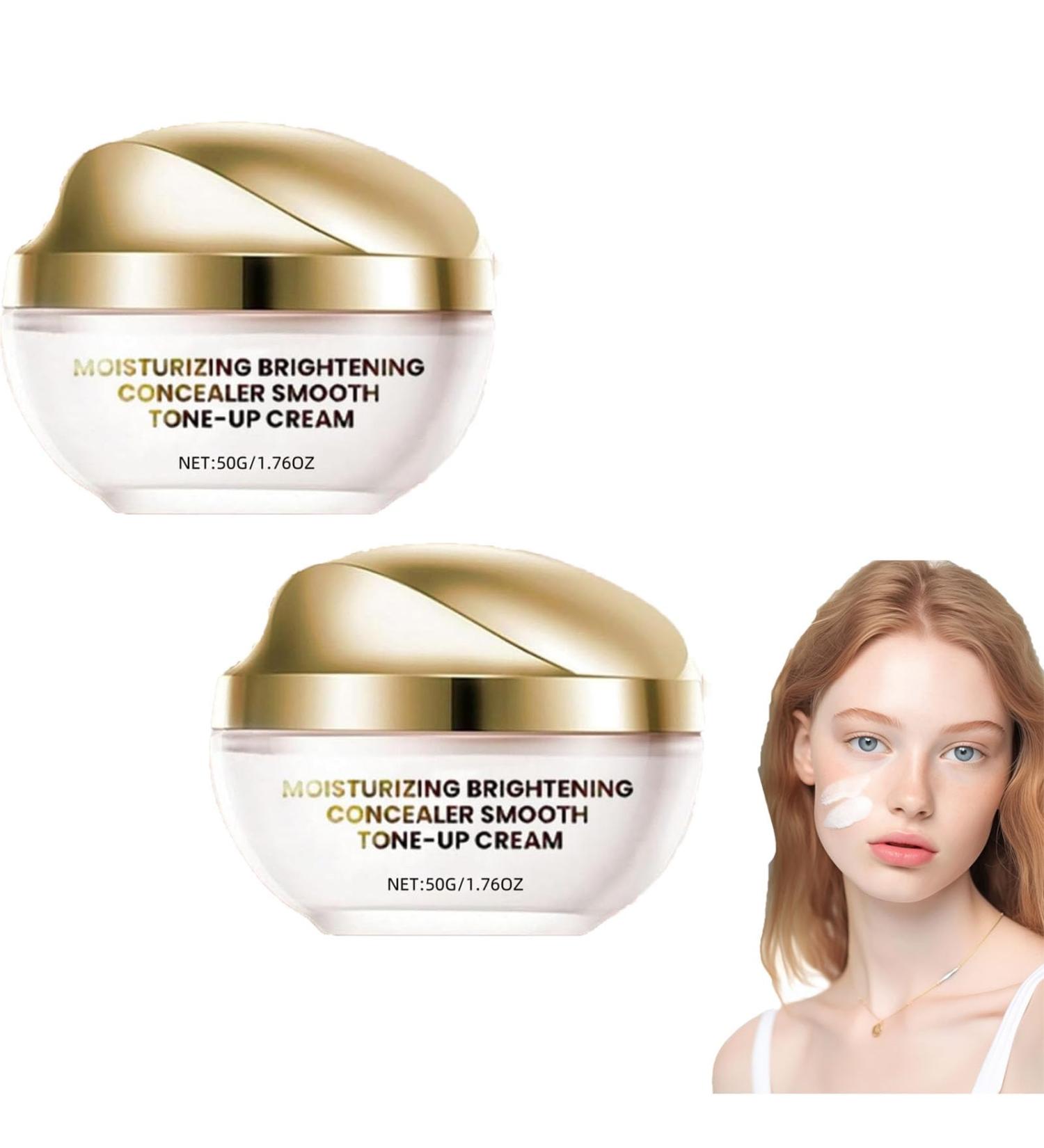 Moisturizing Brightening Concealer Toner Cream Brightening Toner Cream for All Skin Types 3 in 1 Moisturizing Makeup Cream Skin Whitening Cream (2pcs) - Buy Online on GoSupps.com