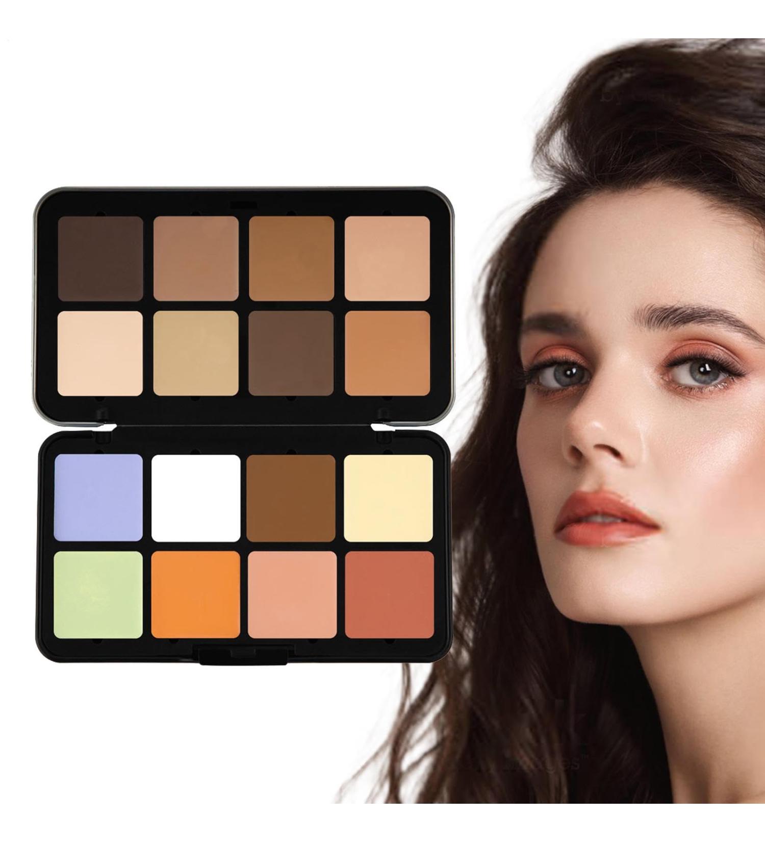 Concealers cream makeup contouring - 16-color face contouring and highlighter palette. Long-lasting hydrating cream concealer palette for imperfections. - Buy Online on GoSupps.com