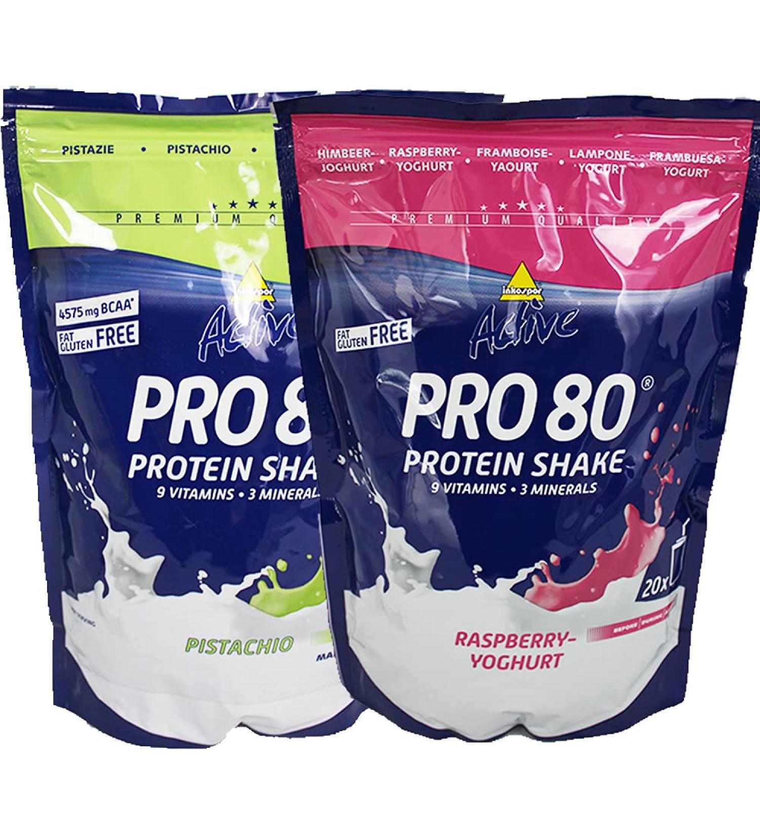 Buy Atlant Vital Inkospor Active Pro 80 Protein Shake - 2x500g (Pistachio/Raspberry Yoghurt) | International Shipping Available - Buy Online on GoSupps.com