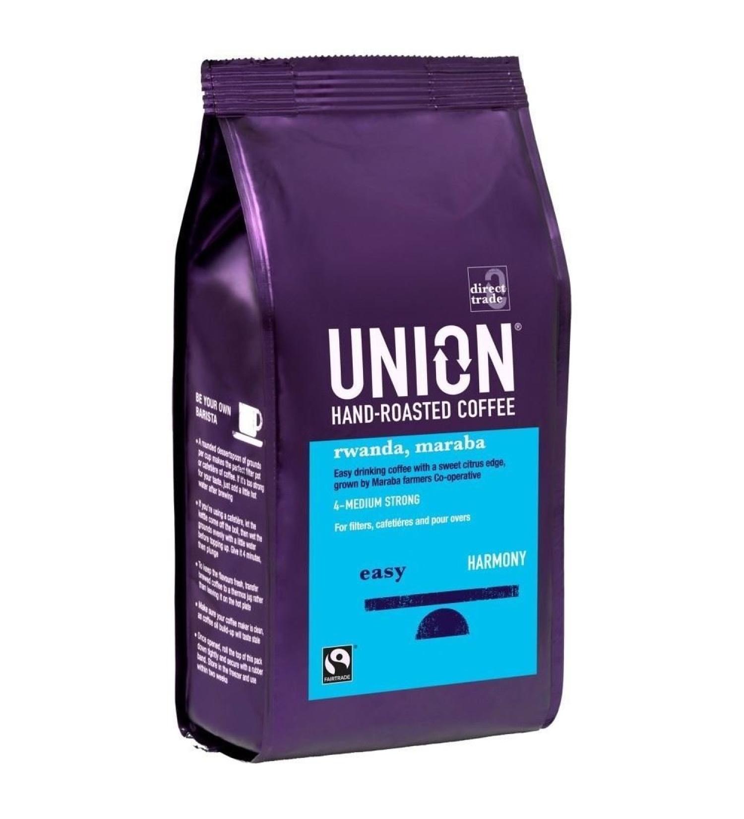 Union Hand-Roasted Fair Trade Roast Maraba Coffee from Rwanda - Hand-Filled (227G)
