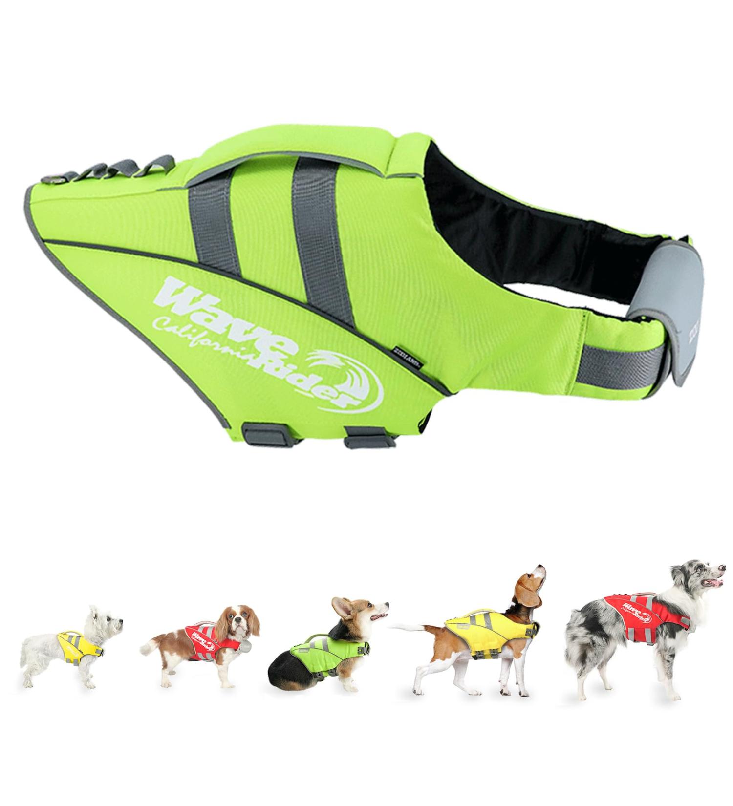 Zooland Dog Life Jacket - Adjustable Durable Reflective Lifesaver for Small Medium & Large Dogs | Excellent Buoyancy | Green - Buy Online on GoSupps.com