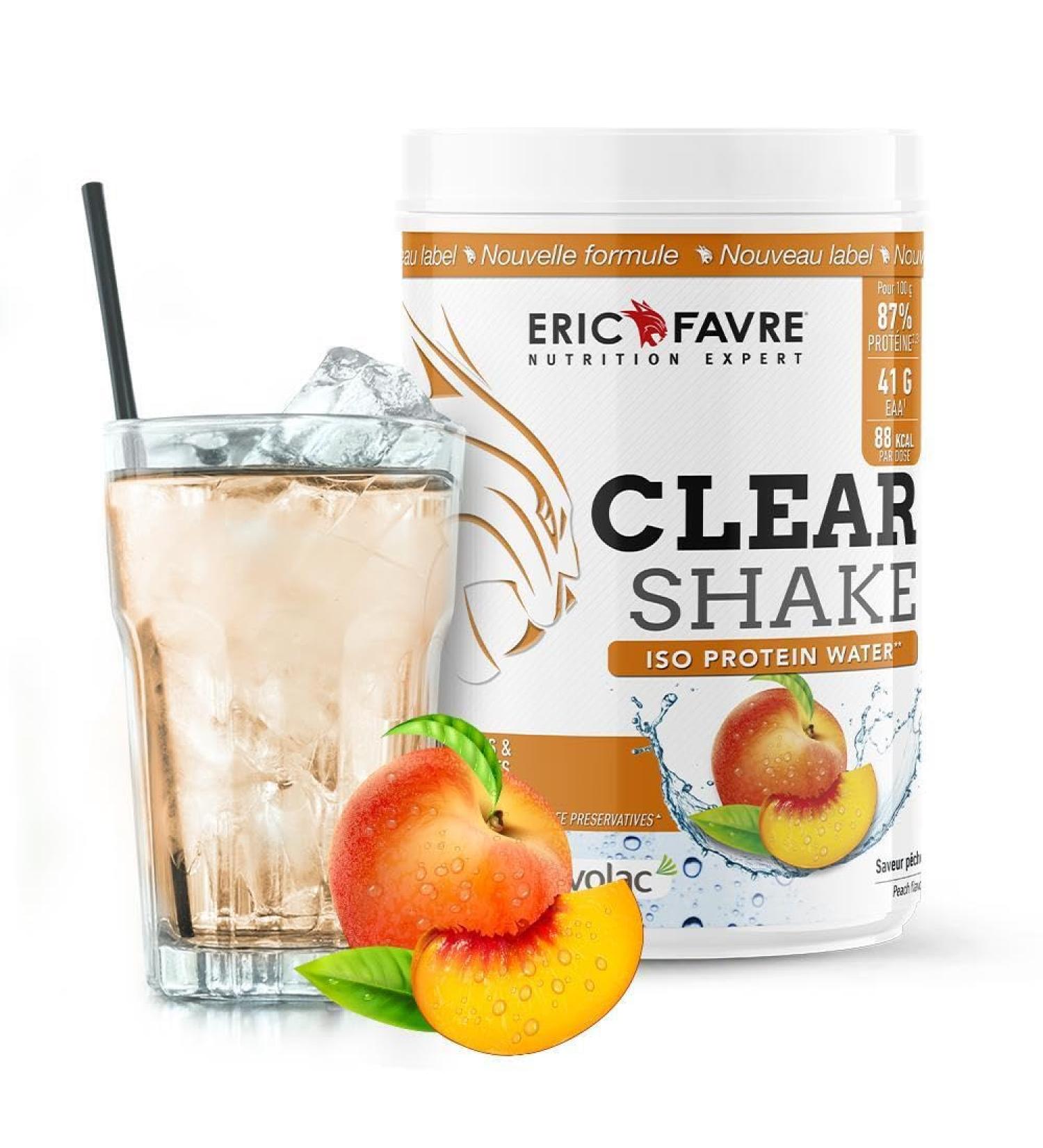 Clear Protein Shake - Iso Protein Water - Refreshing and Fruity - Protein Drink - Certified Quality - French Laboratory Eric Favre - 500 g Peach Apricot - Buy Online on GoSupps.com