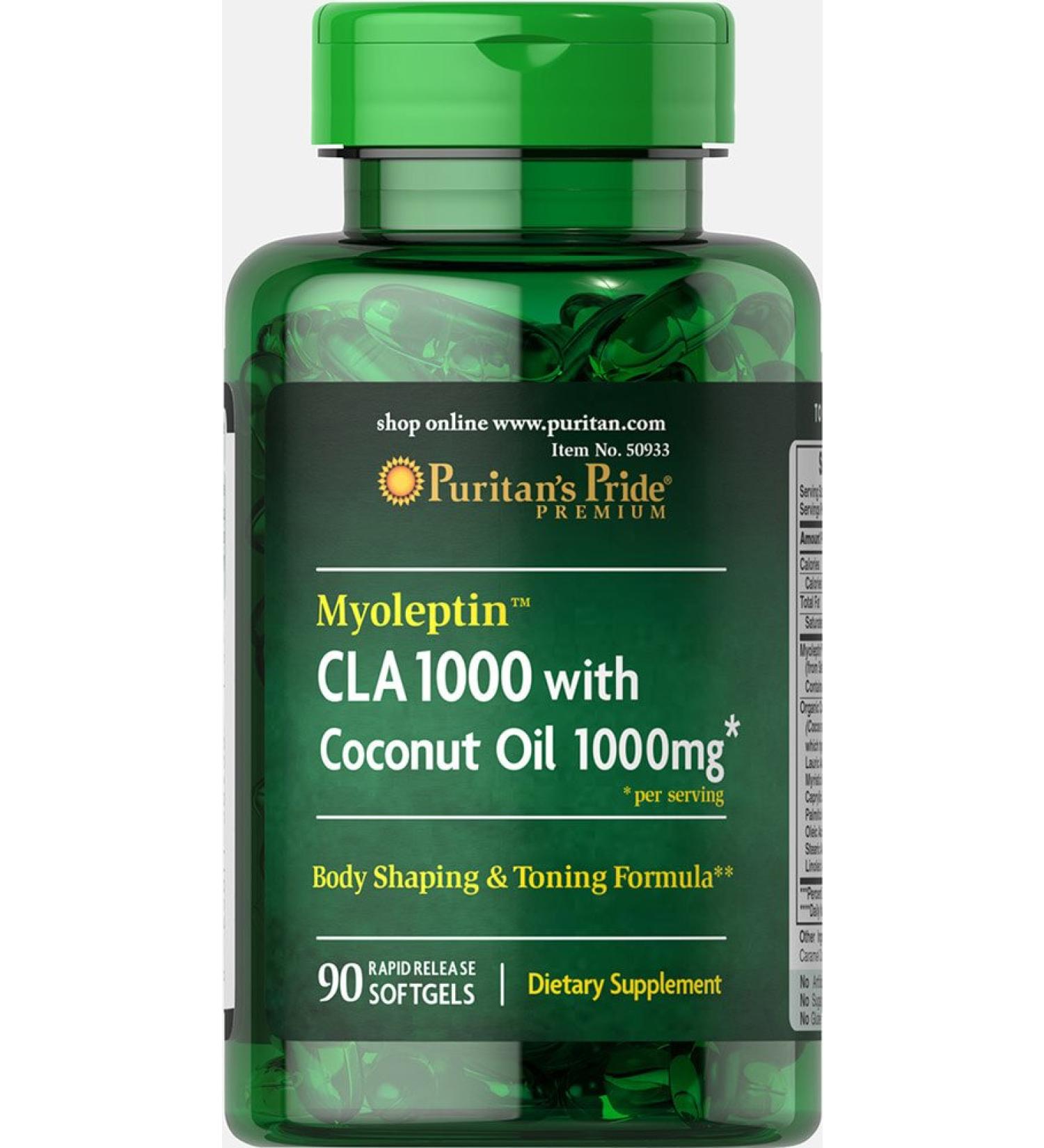 Puritan's Pride Myoleptin CLA 1000 with Coconut Oil-90 Softgels