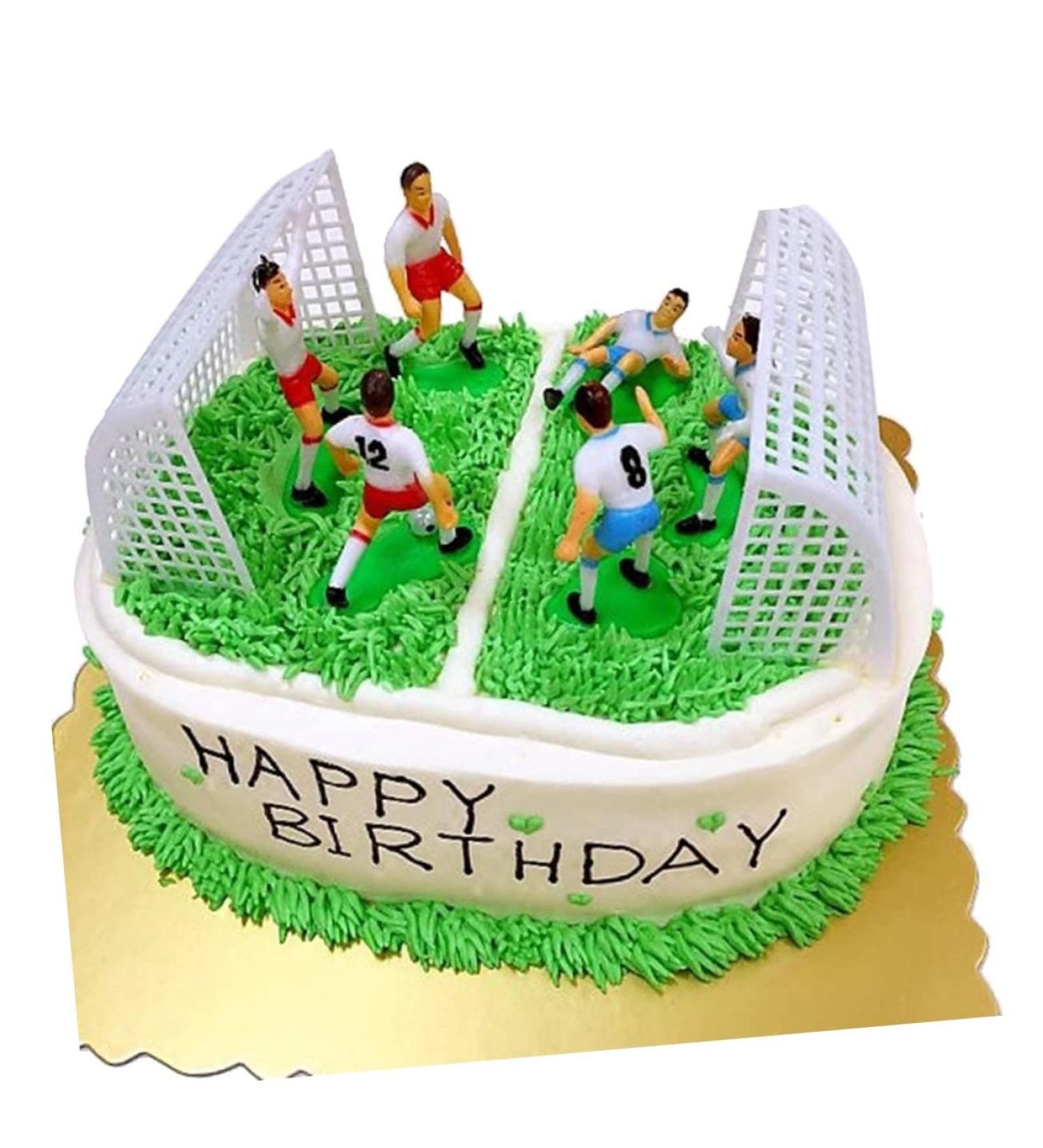 COLLBATH 8pcs First Pastel Party Decorations Soccer Cake Topper Flag Football Ornament Cocktail Picks Capacillos Para Cupcake Cake Decorating Figurine Soft Birthday Party Supplies - Buy Online on GoSupps.com