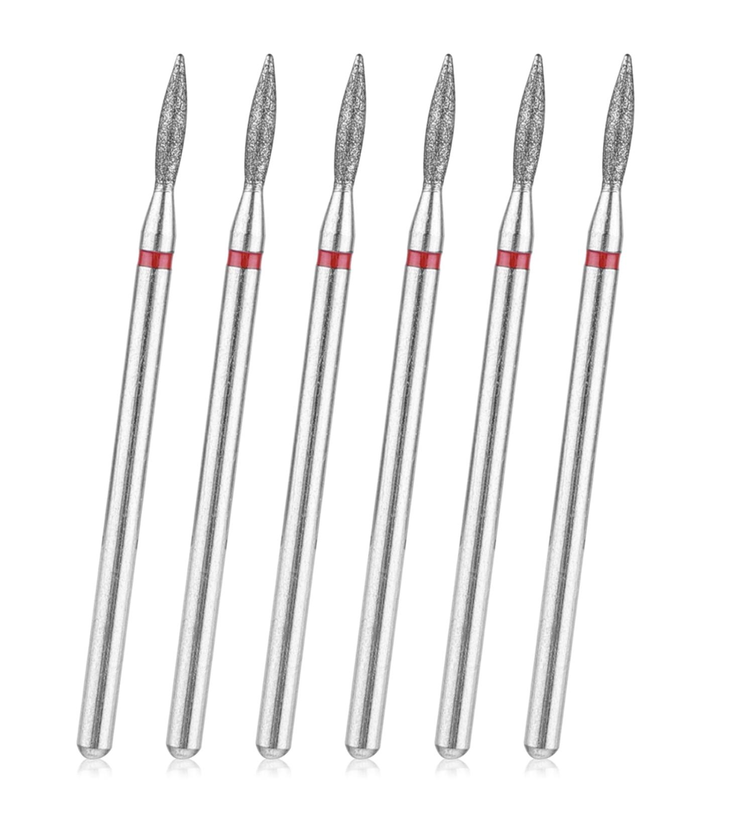 YUXIANLB 6pcs Cuticle Drill Bit Diamond Nail Drill Bits Set with Case Professional Manicure Tools 3/32" Flame Cuticle Clean Nail Carbide Bits for Home Salon Style2 - Buy Online on GoSupps.com