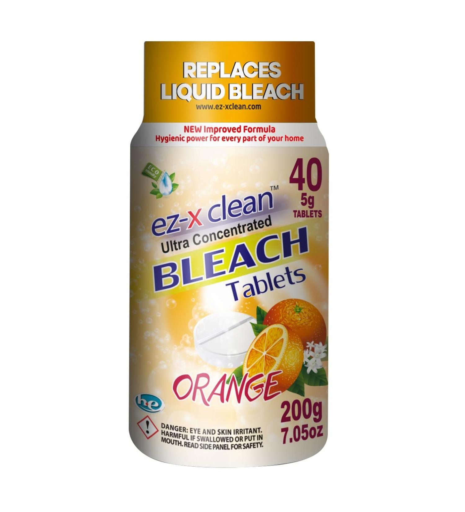 Ultra Concentrated Water Activated Bleach Tablets - New Formula for Laundry & Cleaning | 40 Tablets Phosphate Free Replaces Liquid Bleach - Buy Online on GoSupps.com