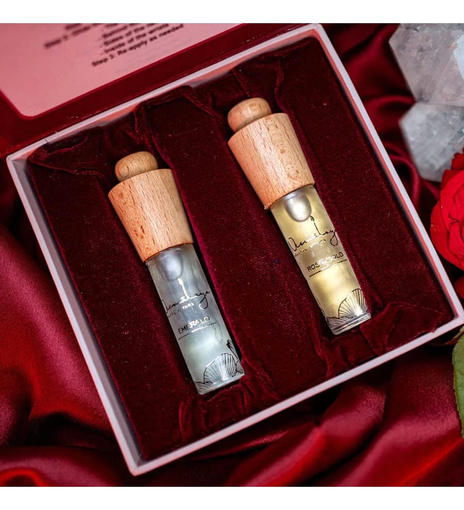 Pack of 2 Luxury Attar Perfume Combo For Women: Inception/Rose Gold/Emerald Natural Perfume Organic Perfume Alcohol Free fragrance Gifts for her (Emerald + Rose Gold)