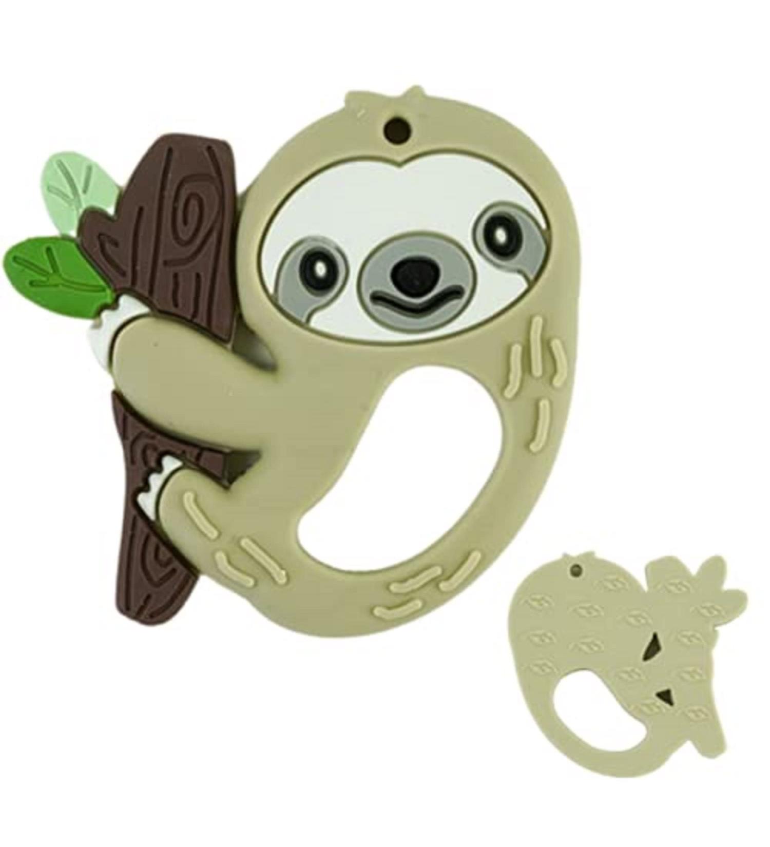BUSY BABY Sloth Teething Toy - 2-in-1 Teether and Toy for Babies and Toddlers - 100% Food Grade Silicone - BPA/BPS Free - Dishwasher Safe - Buy Online on GoSupps.com
