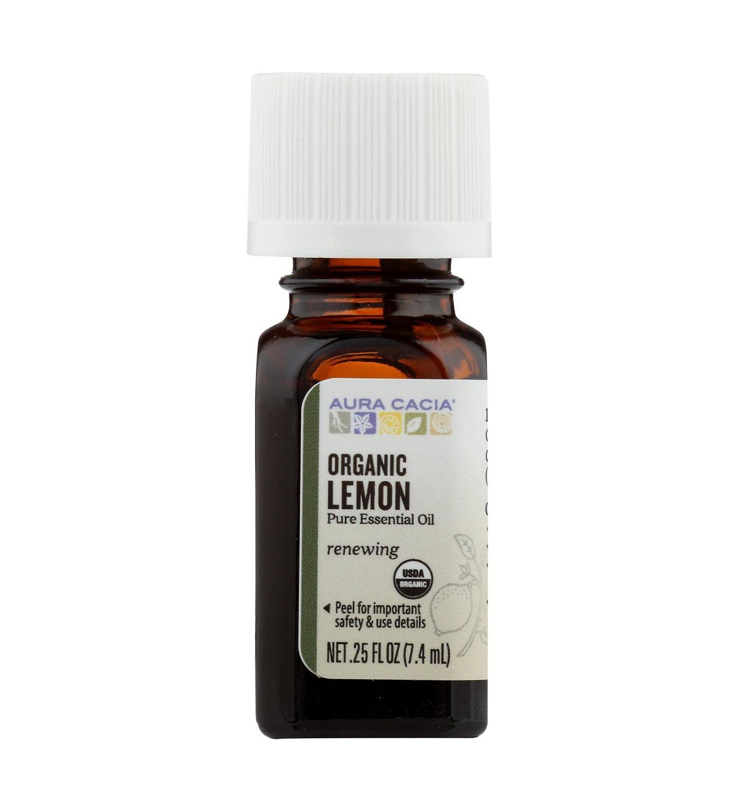 Aura Cacia Lemon Organic Essential Oil .25 oz