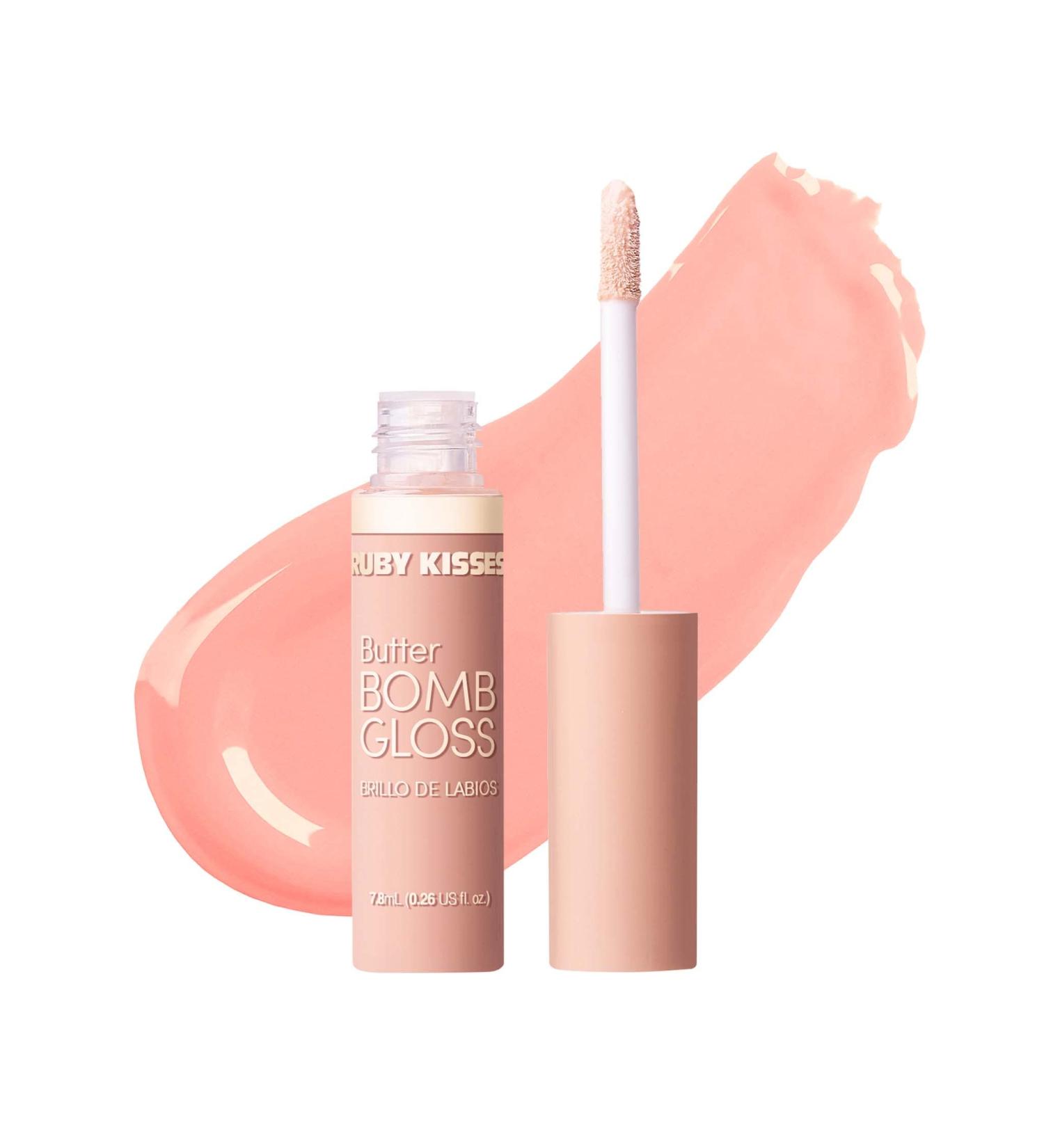 Ruby Kisses Lip Gloss Butter Bomb Gloss with Vitamin E - Natural Nude Babydoll Shade - 7.8mL - Buy Online on GoSupps.com