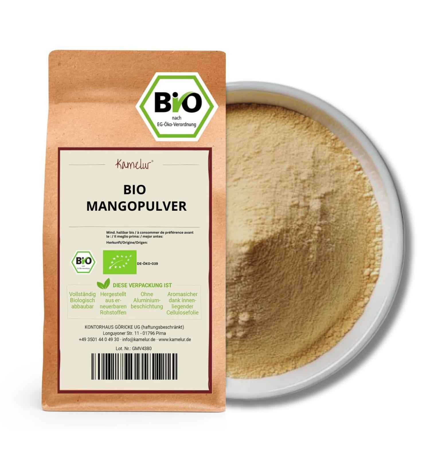 250g organic mango powder organic freeze-dried fruit powder without additives mango powder as an exotic treat in a smoothie or porridge - Buy Online on GoSupps.com