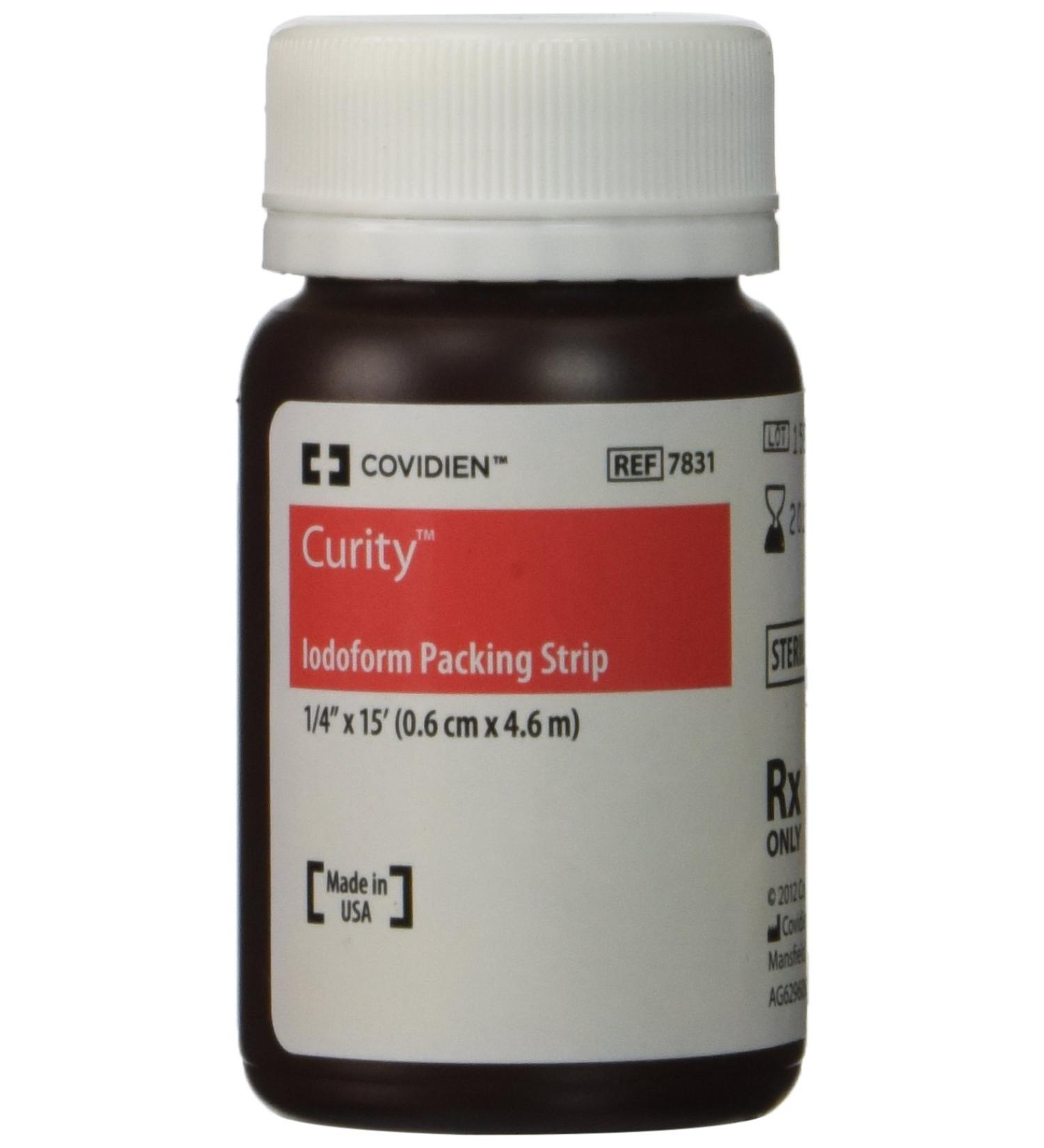 CURITY Iodoform Packing Strip - 1/4 x 5 Yds - Iodoform - Bottle