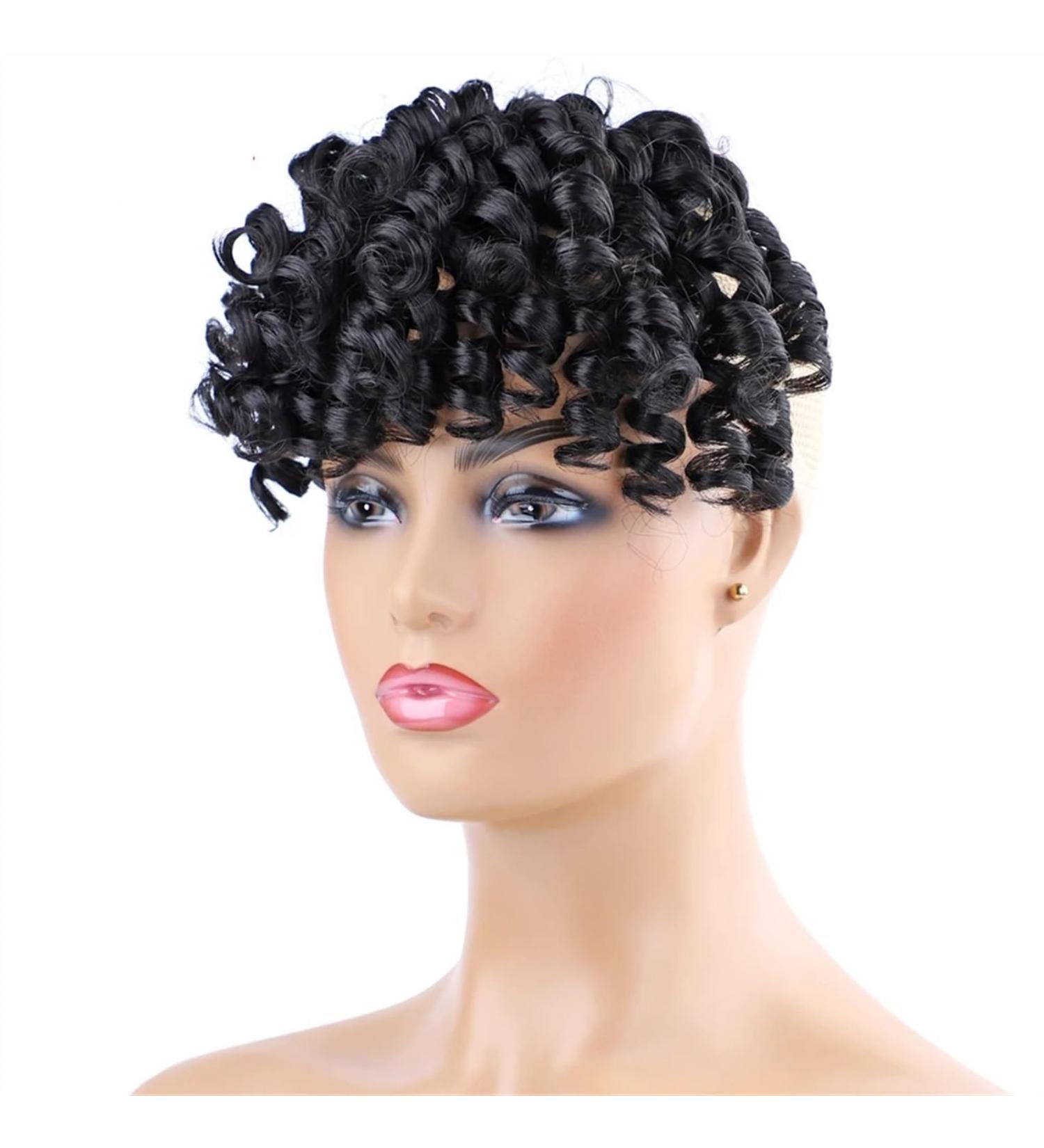 Bangs Hair Clip Curly Bangs Synthetic Hair Clip in Bangs Hair Extension Curly Hair Bangs Clip for fashion black Women Bangs Clip in Hair #1 - Buy Online on GoSupps.com