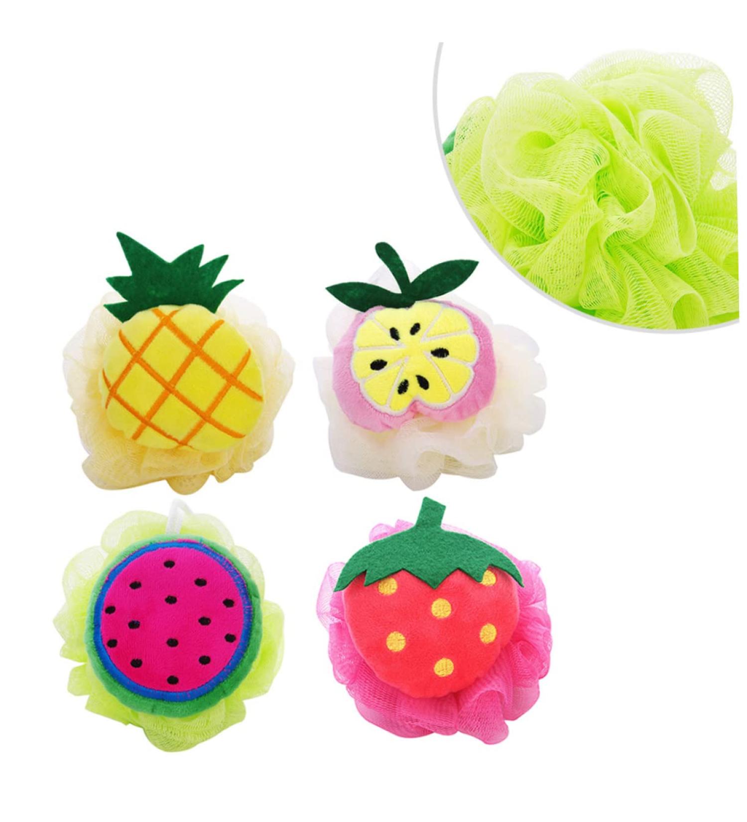 Angoily 4pcs Mesh Shower Pouf Ball - Large Bath Sponge for Spa & Relaxation | International Shipping Available - Buy Online on GoSupps.com