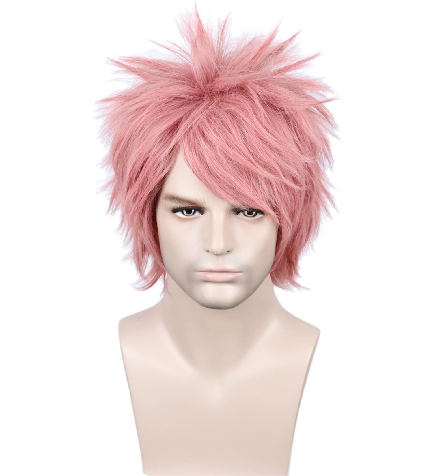 Linfairy Unisex Straight Short Pink Anime Cosplay Wig - Halloween Costume Wig for Men & Women - Shop Internationally! - Buy Online on GoSupps.com