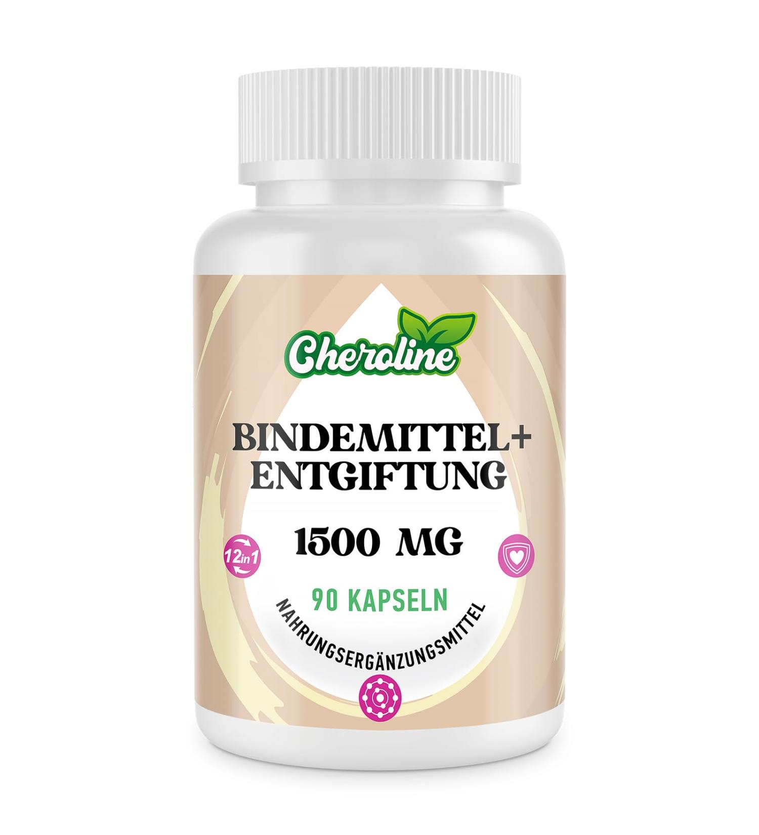 Cheroline Binder Detox Capsules 1500mg with Activated Carbon for Toxins Liver-Intestine Detox Supplement 12 in 1 for Digestion 90 Capsules (90 Count (Pack of 1)) - Buy Online on GoSupps.com
