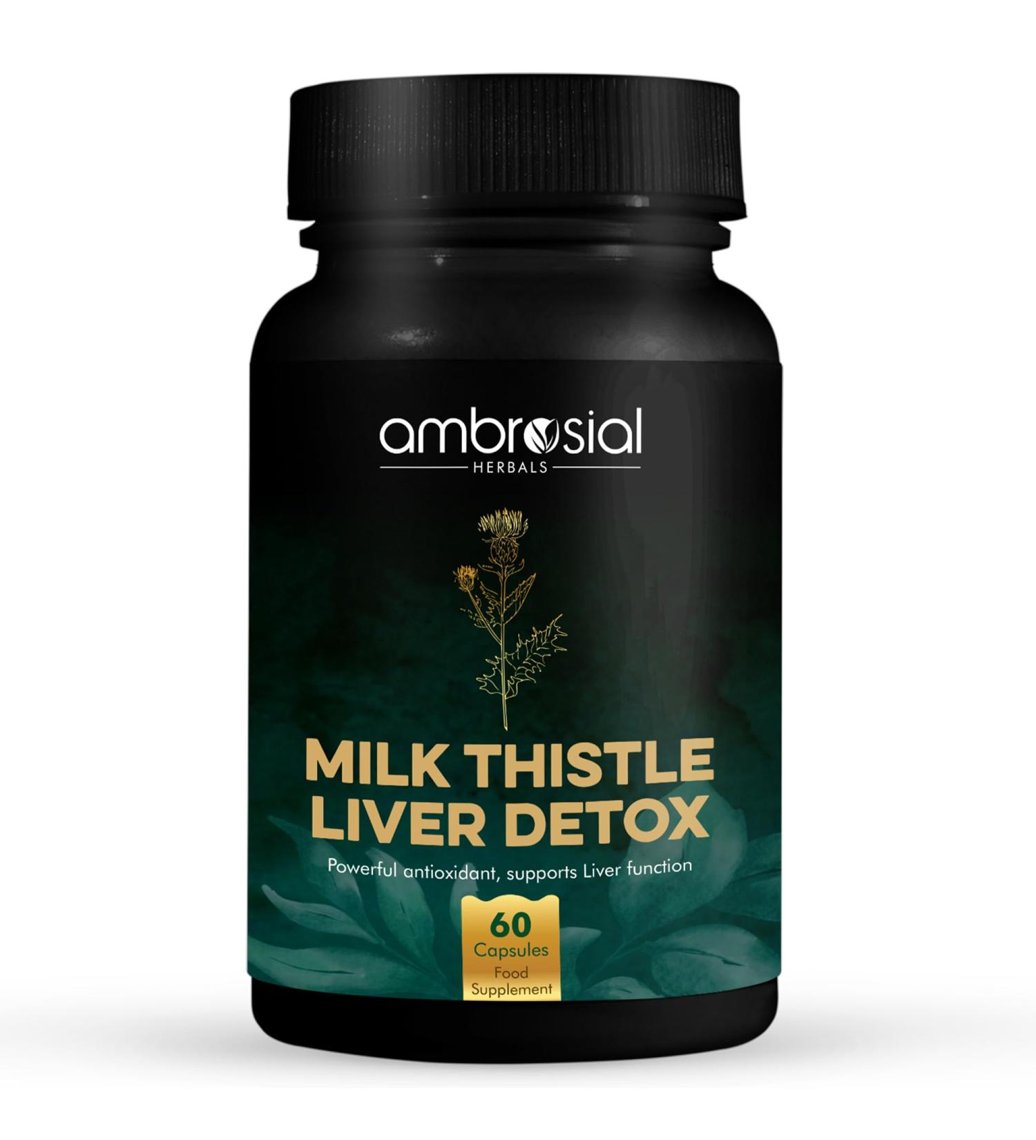 AMBROSIAL Milk Thistle Capsules - Pack of 1-60 Capsules 60 Count (Pack of 1) - Buy Online on GoSupps.com