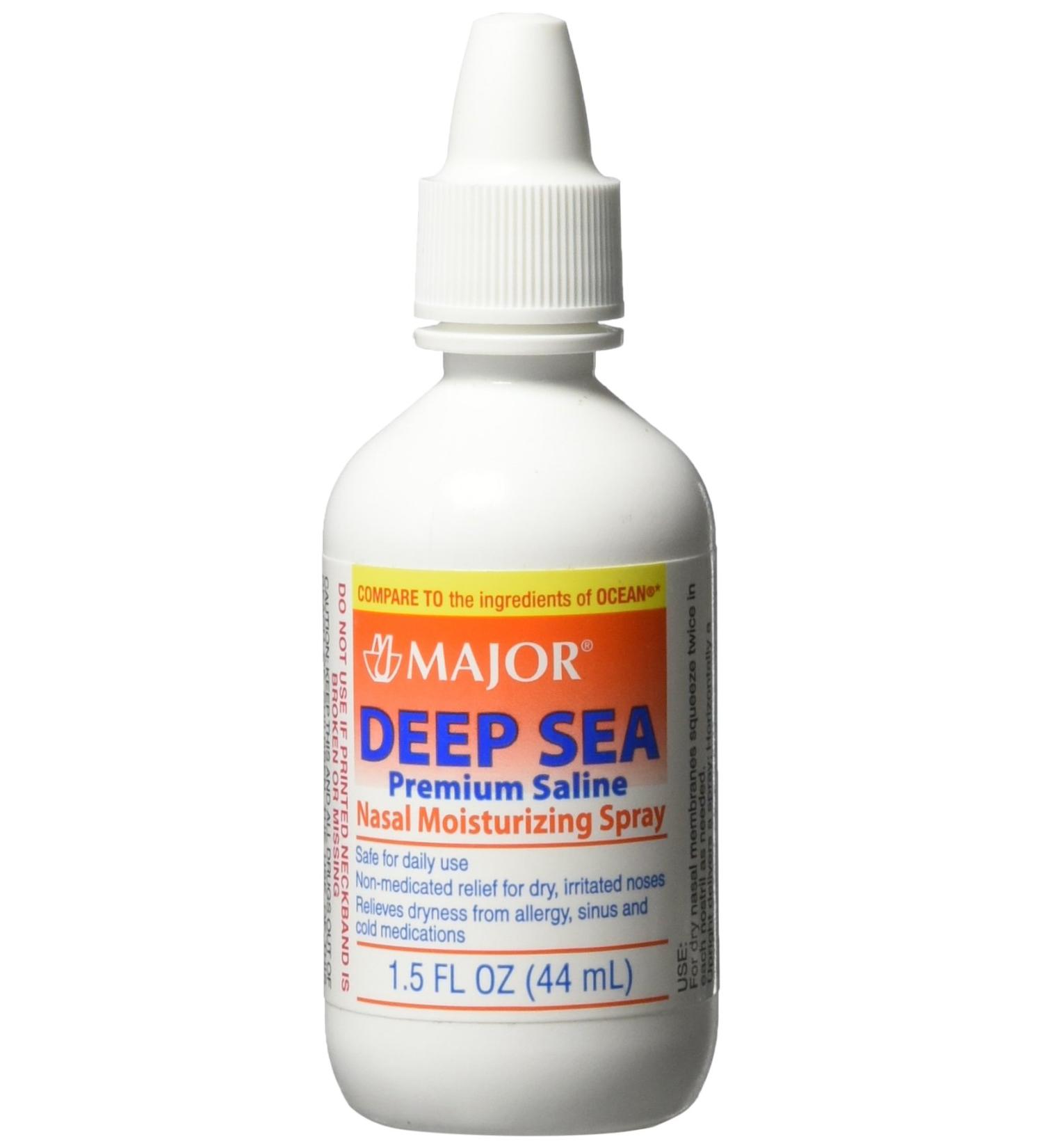 Major Pharmaceuticals Deep Sea Saline Generic for Ocean Nasal Moisturizing Spray, 4 Count