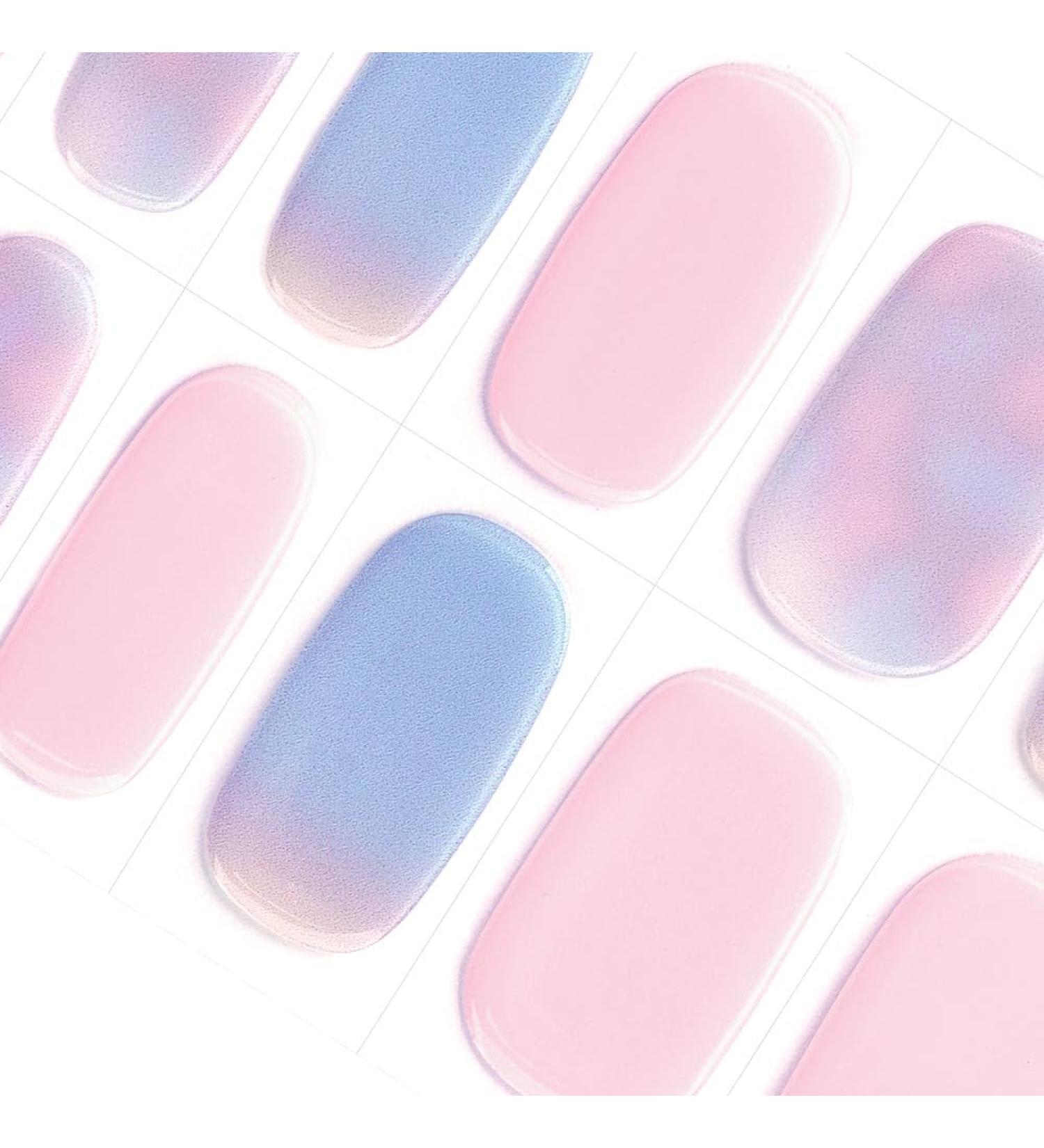 DANNI & TONI Ulrica Salon-Quality Gel Nail Wraps Set - 28 Stickers in Pink and Sky Blue - Buy Online on GoSupps.com