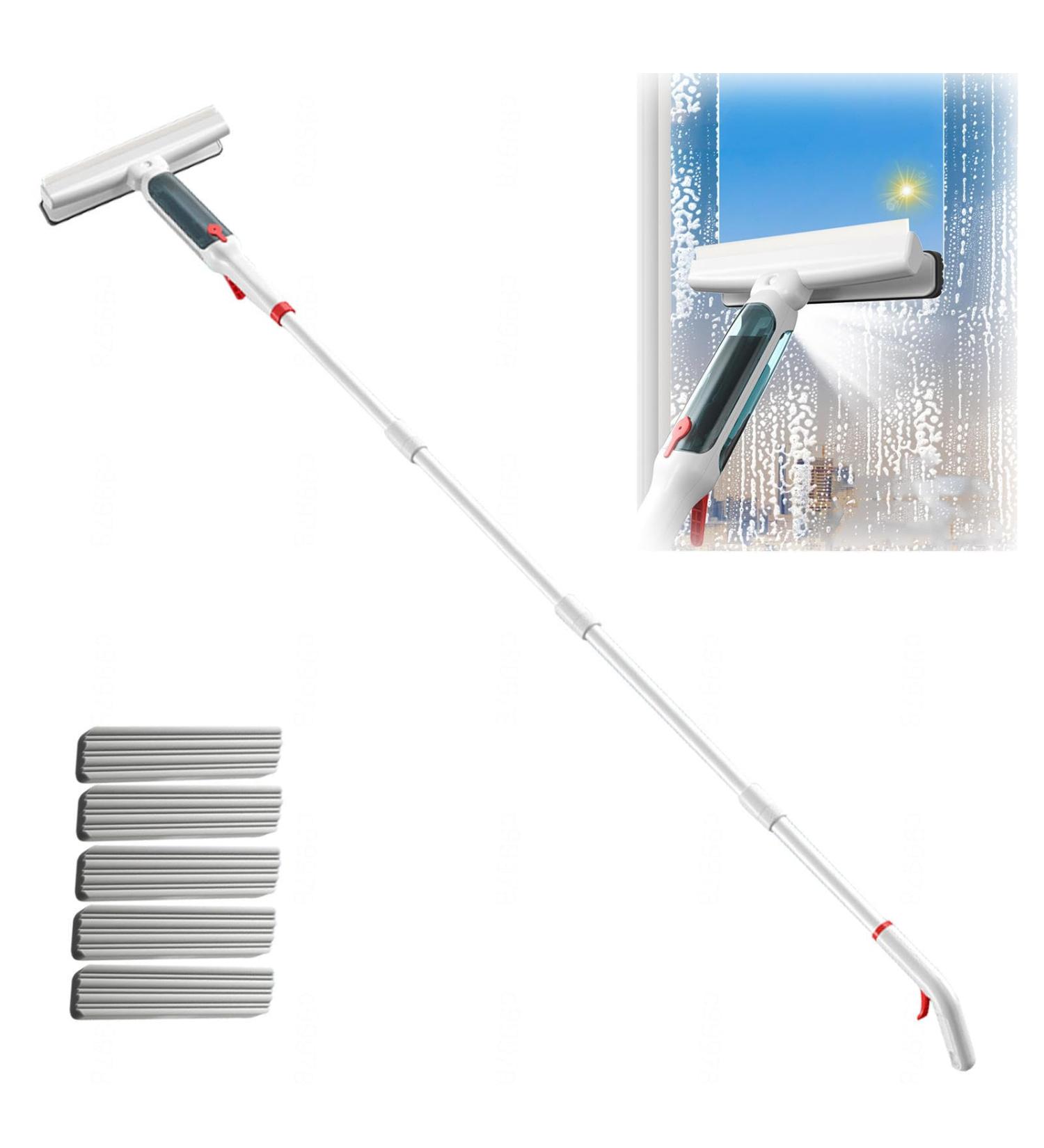 RRRYYYZZ 75'' Spray Window Cleaning Kit with 4-Section Extension Pole 4 in 1 Window Washing Kit Squeegee for Window Cleaning with Sewage Collector and 5 Pads - Buy Online on GoSupps.com