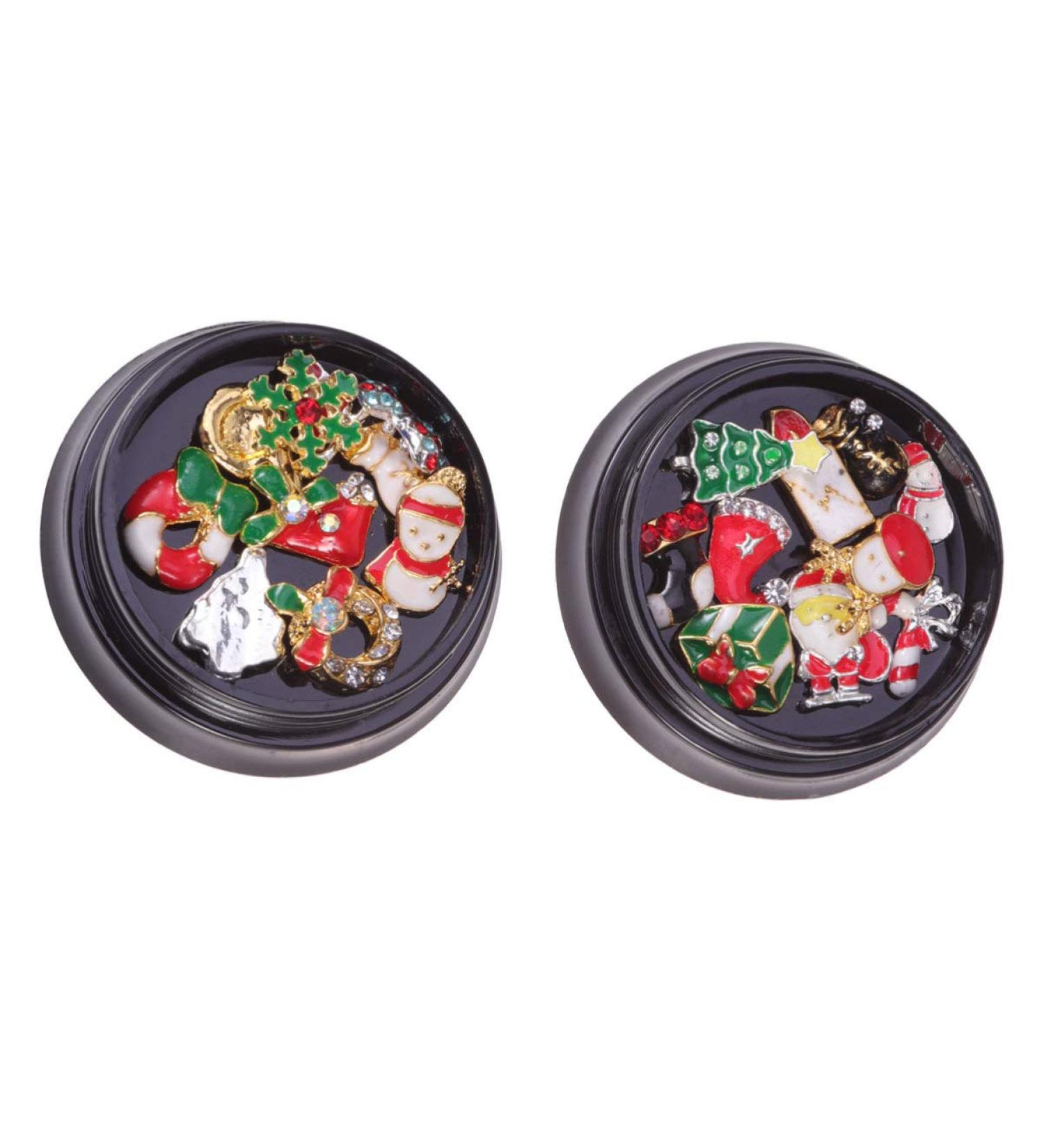 LEORX 2 Box Christmas Nail Jewelry 3D Colorful Metal Nail Studs Rhinestone Nails Art Decoration for Women Girls - Buy Online on GoSupps.com