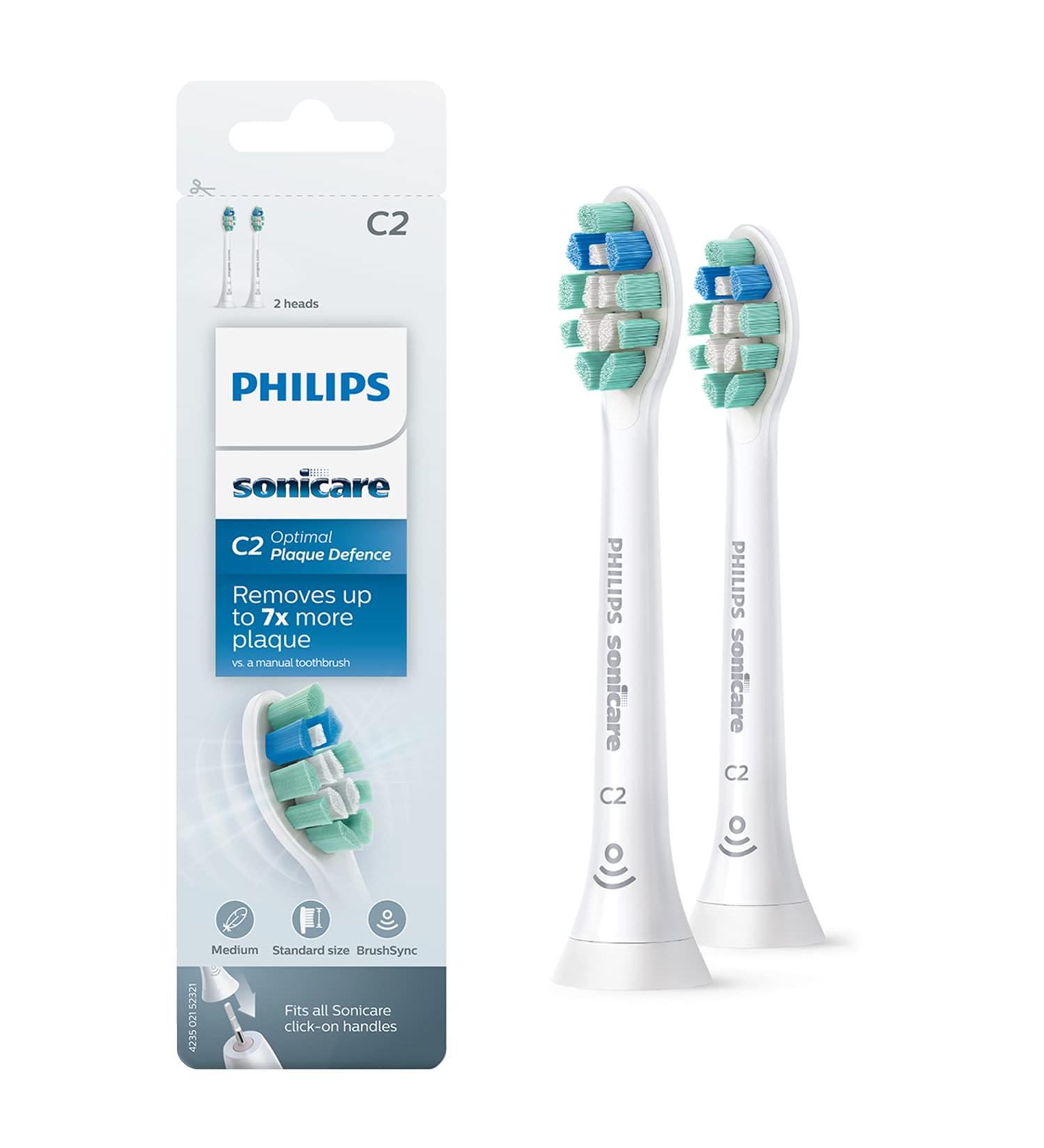 Philips Sonicare Original Brush Optimal Plaque Defense HX9022 / 10  7X Plaque Removal  2 Pieces