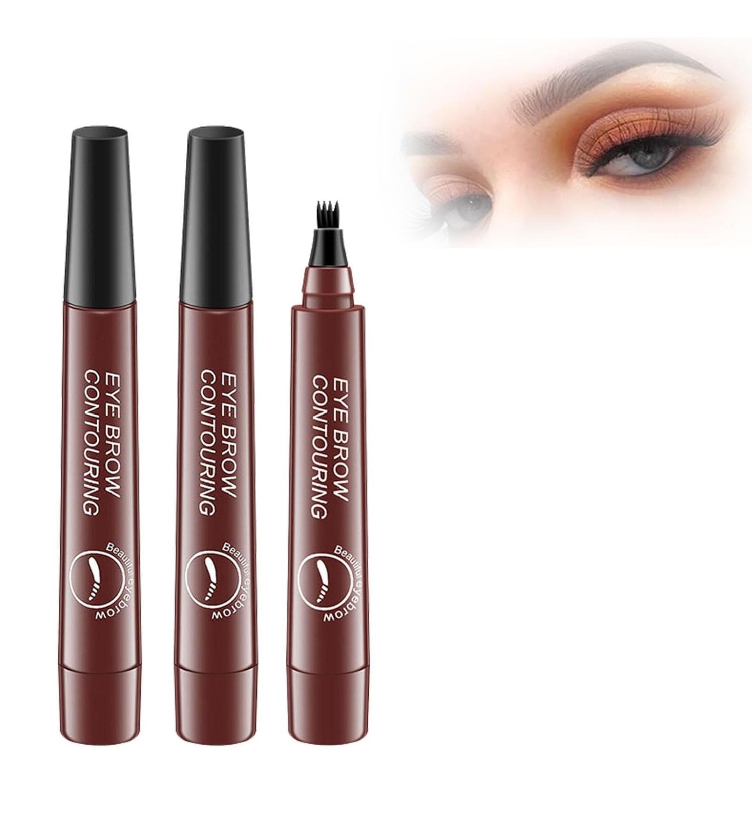 Lightsbetter Waterproof Brow Pen Lightsbetter Microblading Eyebrow Pencil 4 Tipped Precise Brow Pen Natural Brow Eyebrow Pen Long Lasting Eyebrow Pencil Waterproof (Red Brown*2) - Buy Online on GoSupps.com
