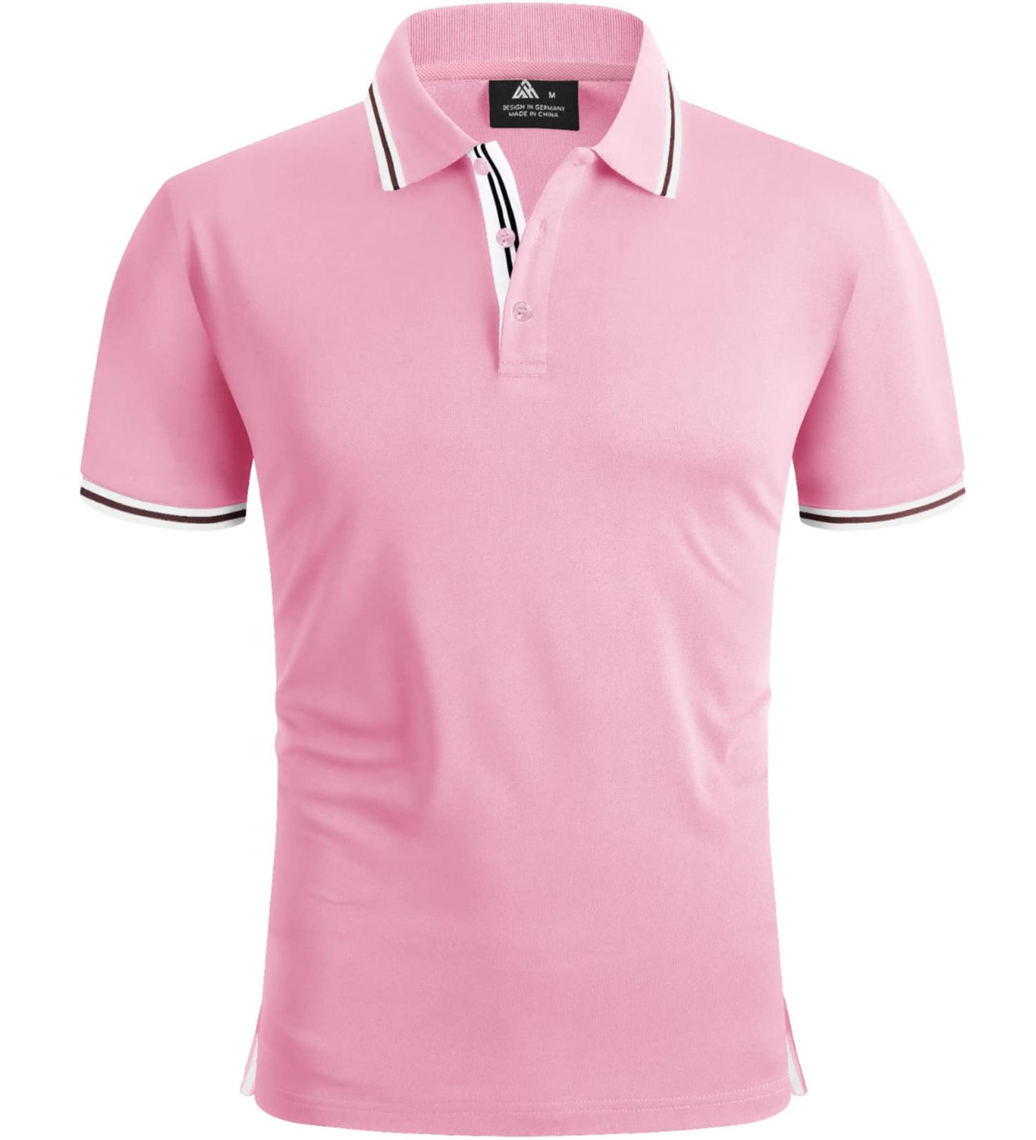 SCODI Men's Breathable Athletic Polo Shirt - Pink, Large - Buy Online on GoSupps.com