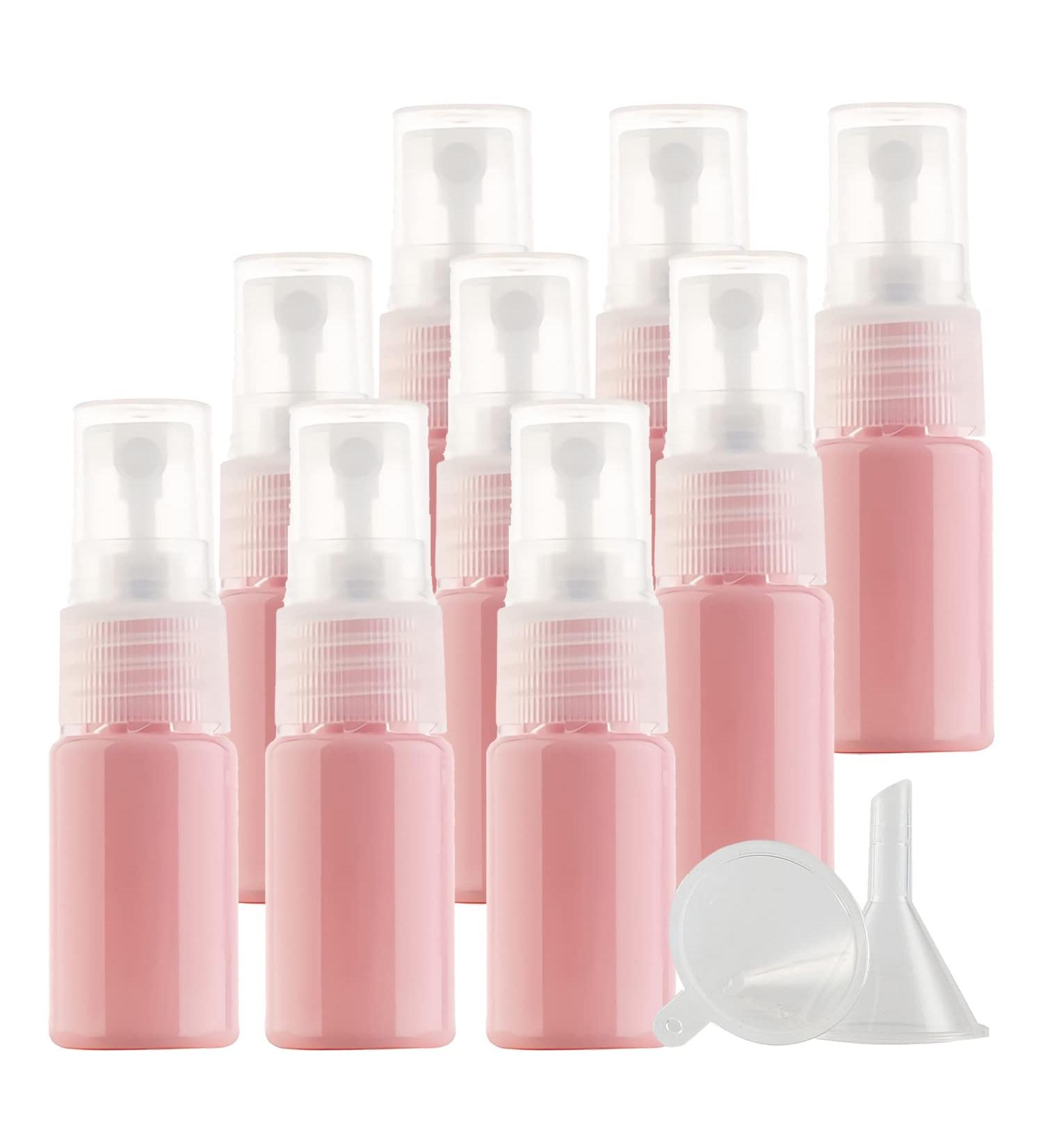 TIANZD 12 Pieces 10ml 0.3 oz Lightproof Pink Spray Bottles Plastic Fine Mist Spray Bottles Refillable Bottle for Cosmetic Perfume Cleaning Travel with 1x Funnels Pink 10ml - Buy Online on GoSupps.com