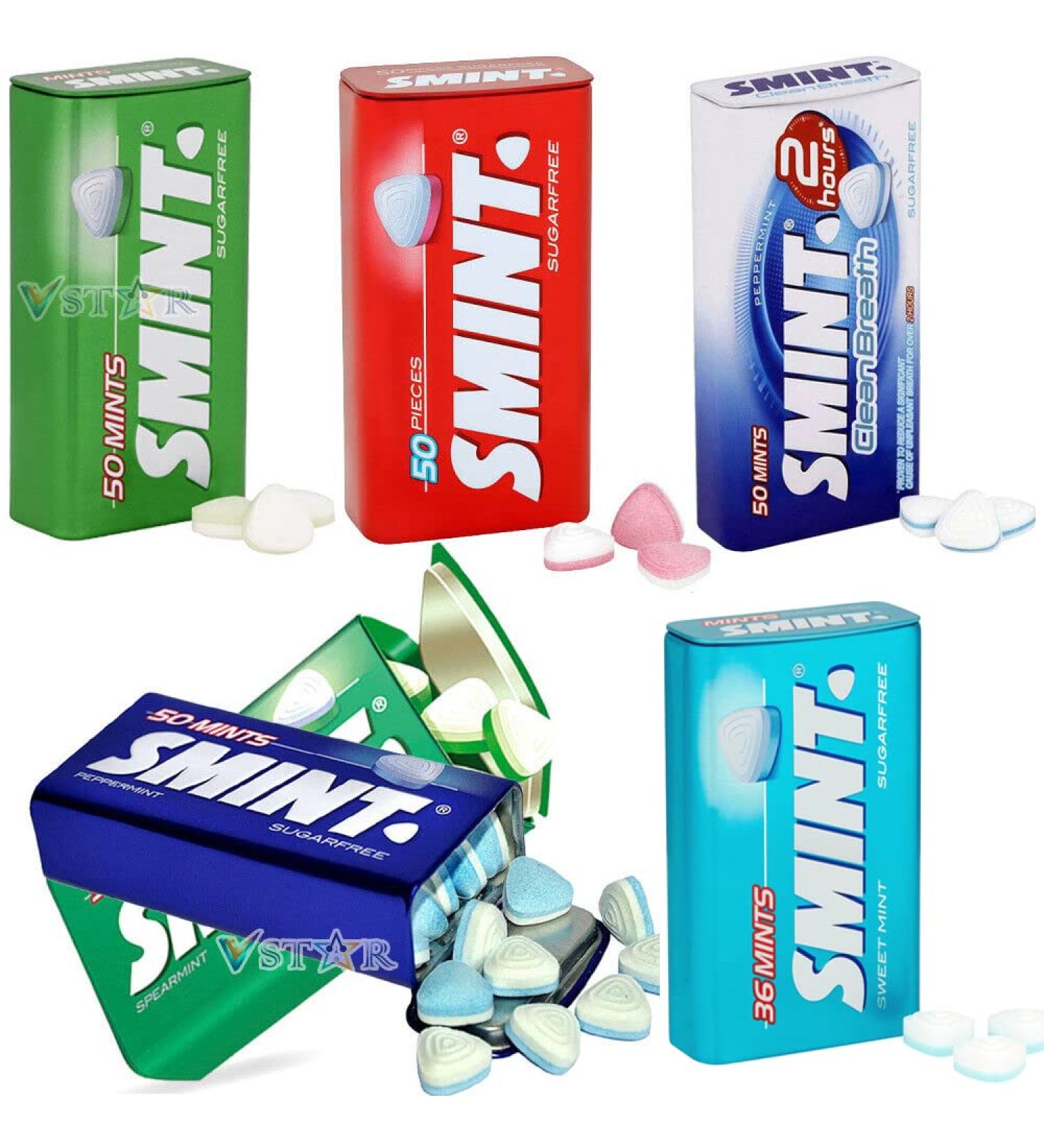 Smint XXL Strawberry Peppermint Spearmint Clean breath Sweet Mint Tin - Sugar Free Mints - Pick your favourite flavour & number of tin - Buy Online on GoSupps.com
