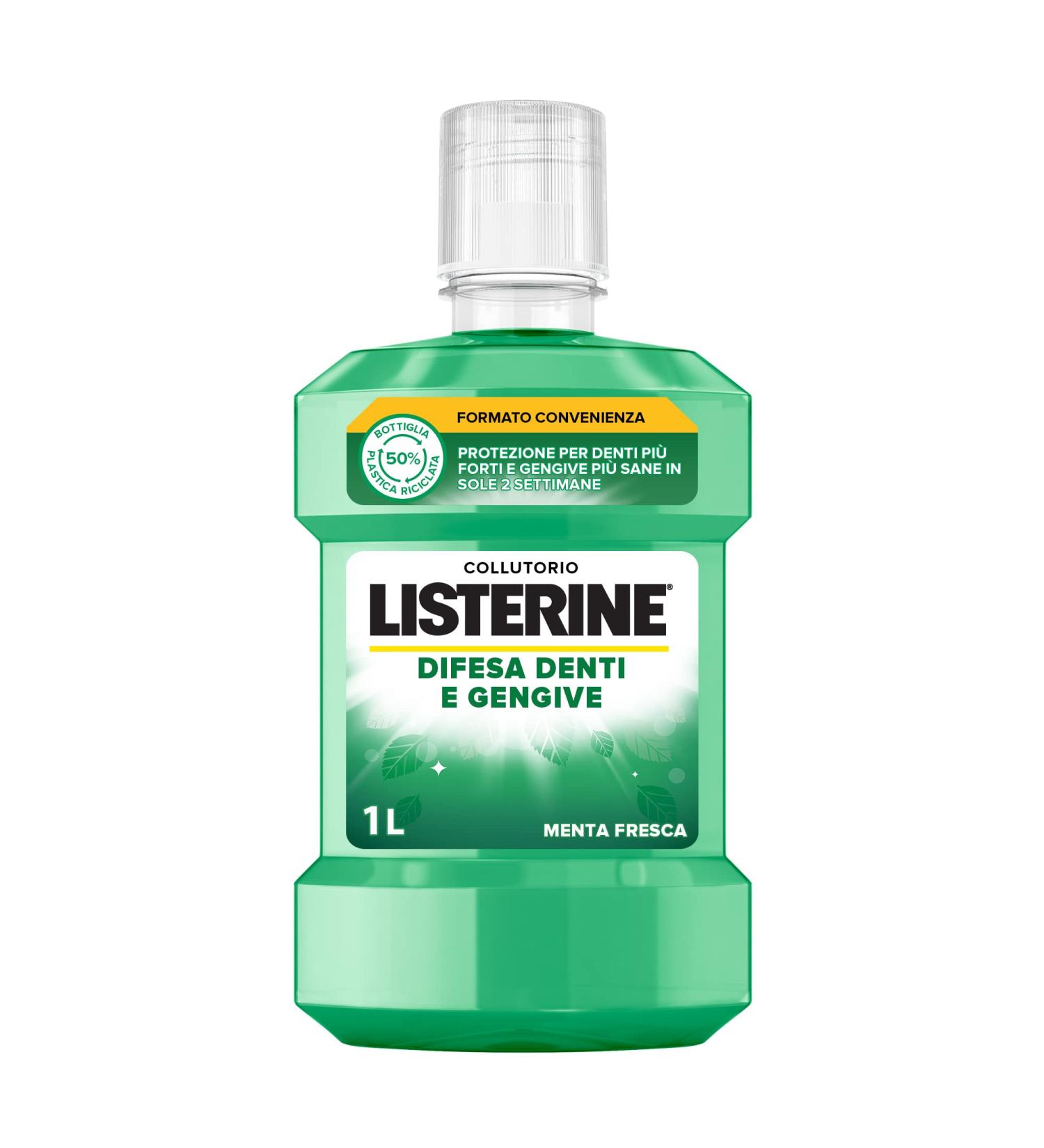 Shop Listerine Mouthwash Fresh Mint Fluoride for Strong Teeth & Healthy Gums 1L - Optimal Oral Hygiene - Buy Online on GoSupps.com
