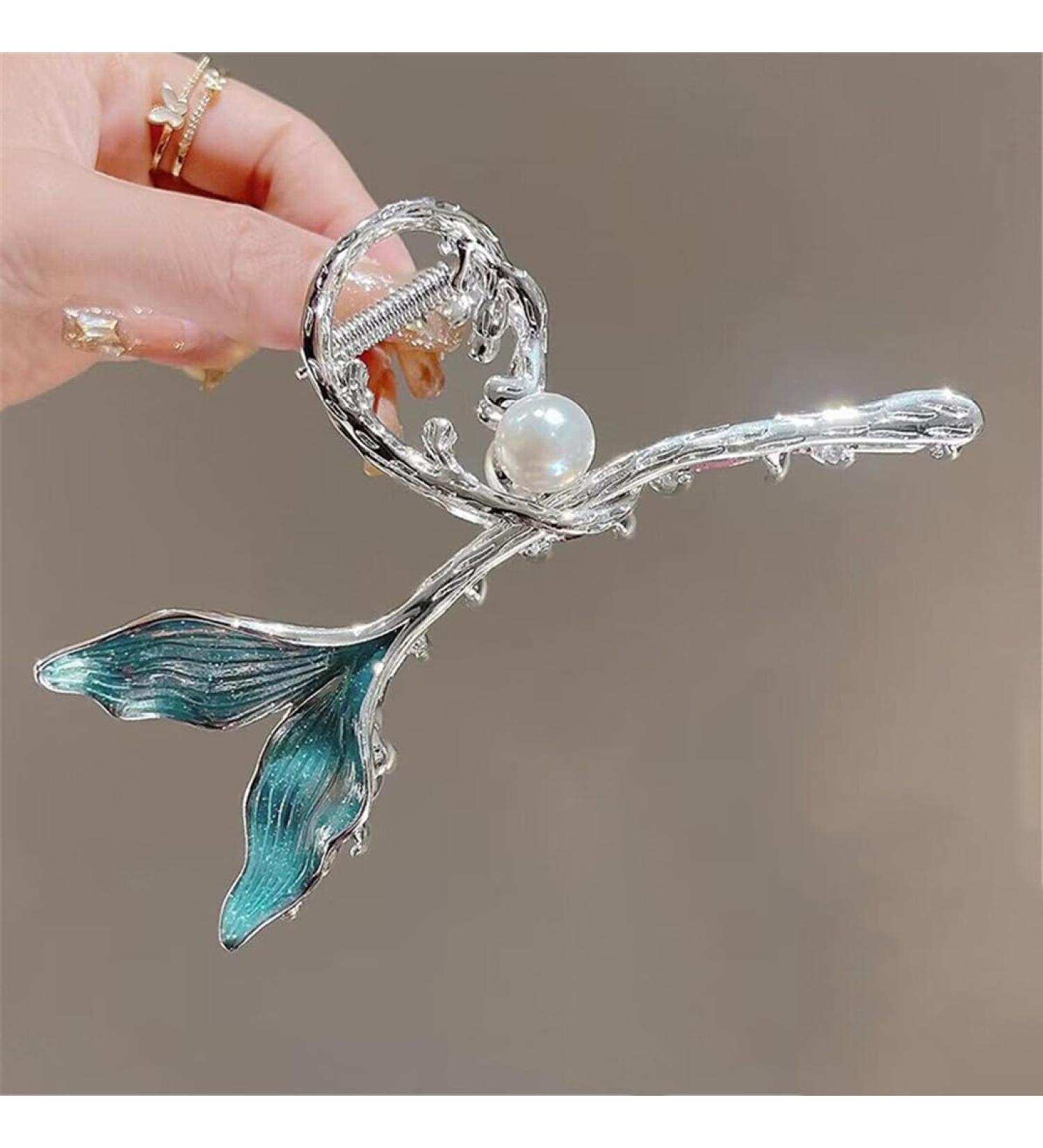 Hair Pins For Women Fish Tail Hair Claw Clip Exquisite Crystal Pearl Hair Clip Hairgrip Barrette For Women's Hair Accessories Jewelry (Color : S 2) - Buy Online on GoSupps.com