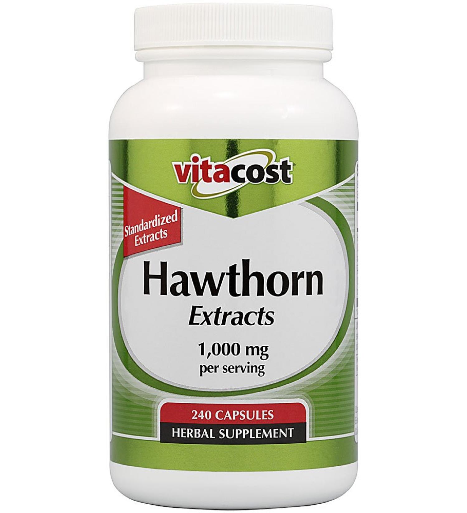 Vitacost Standardized Hawthorn Extract - 1000 mg per Serving- 240 Capsules