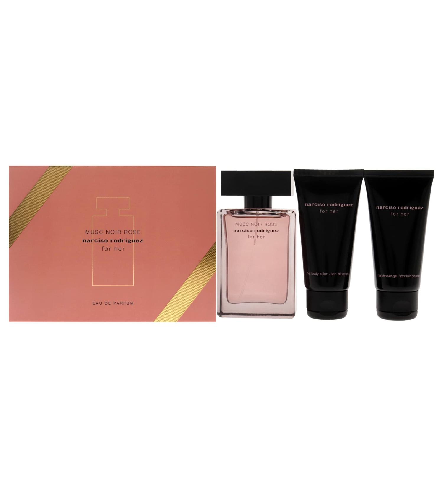 Narciso Rodriguez Musc Noir Rose 3 Pc Gift Set - EDP Spray, Body Lotion, Shower Gel - Buy Online on GoSupps.com