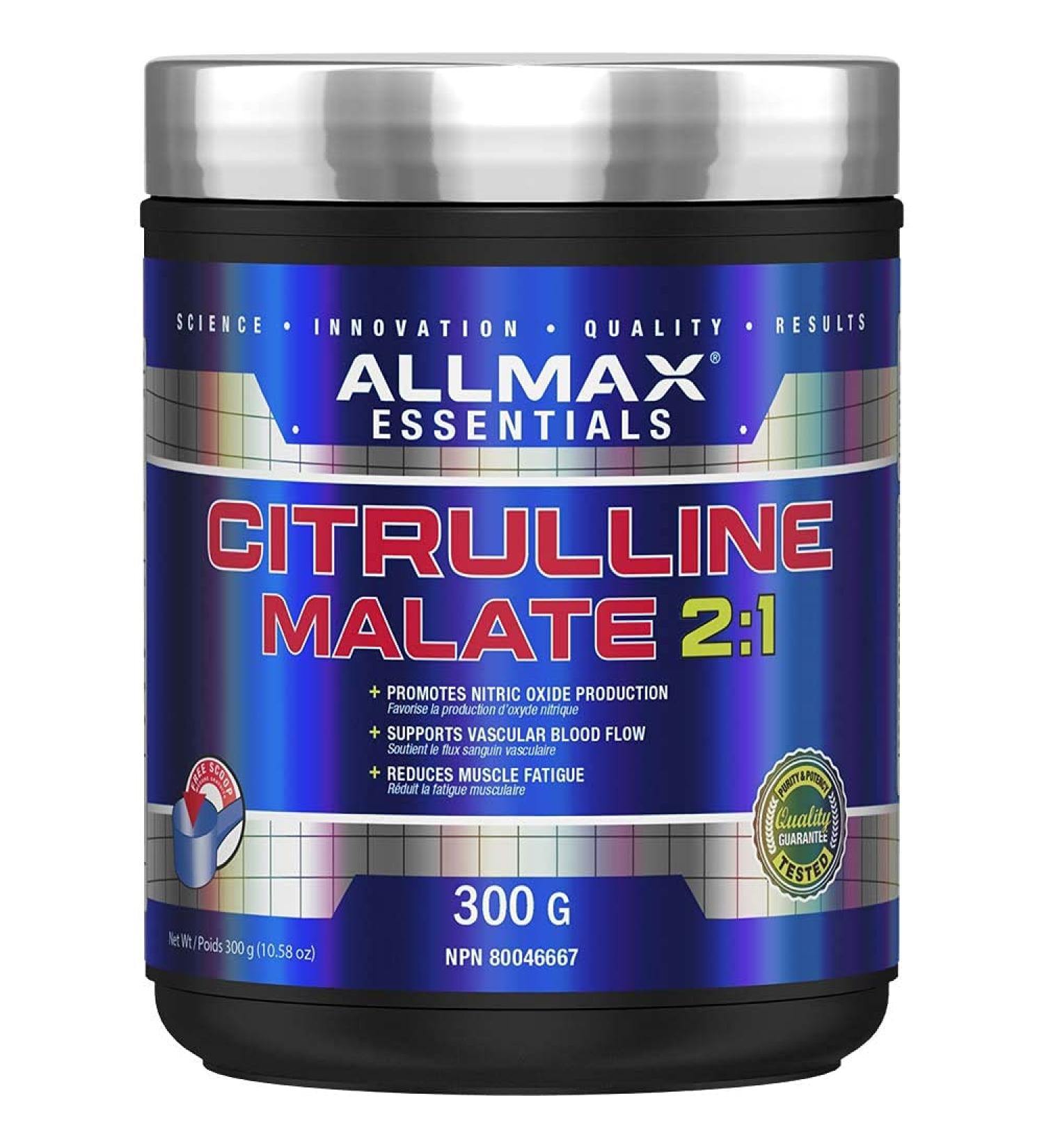 ALLMAX Essentials Citrulline Malate 2:1 - Vegan Endurance & Recovery Powder - 300g (150 Servings) - International Shipping Available - Buy Online on GoSupps.com