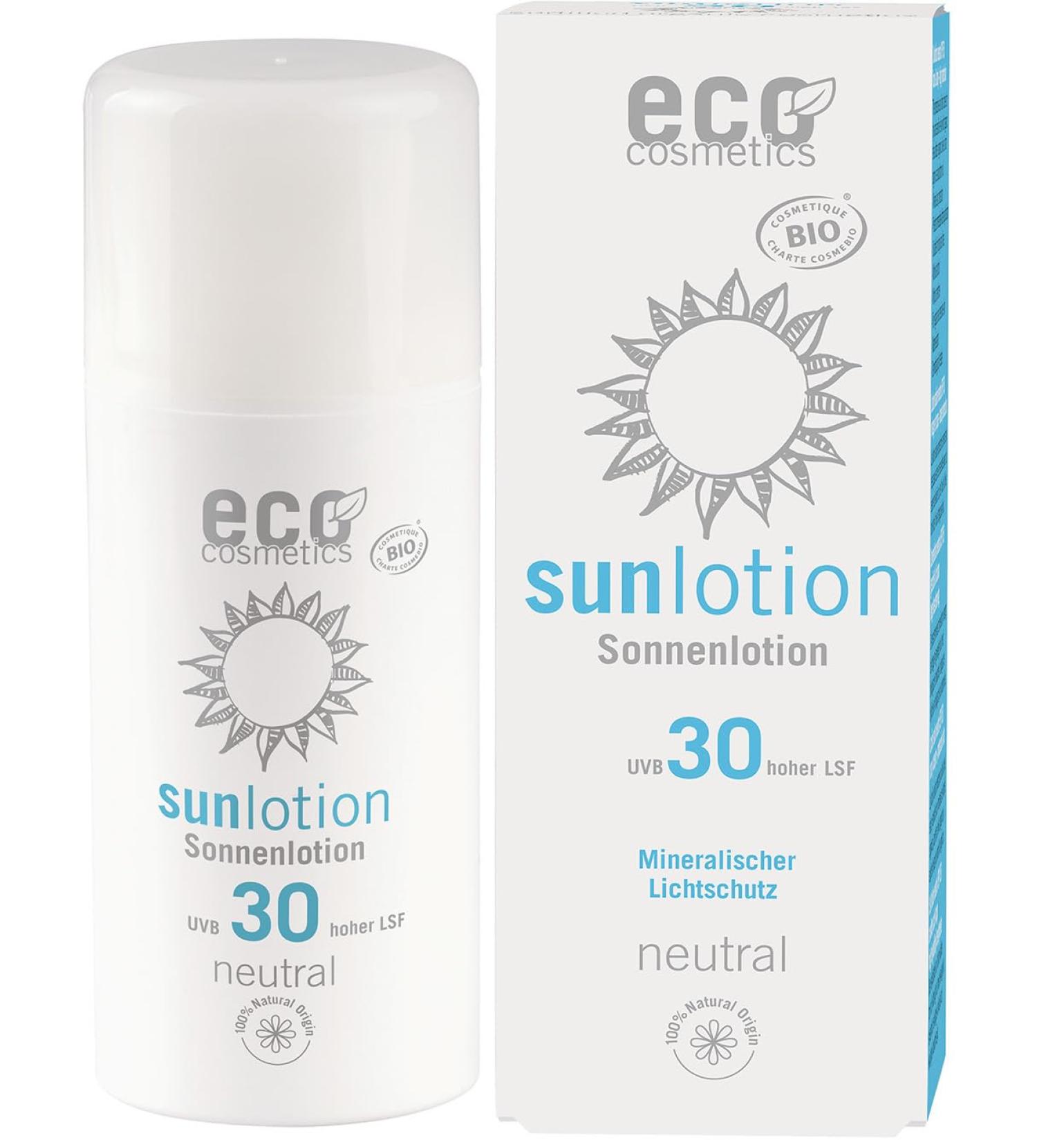 eco cosmetics sun lotion SPF 30 neutral without perfume (2 x 100 ml)