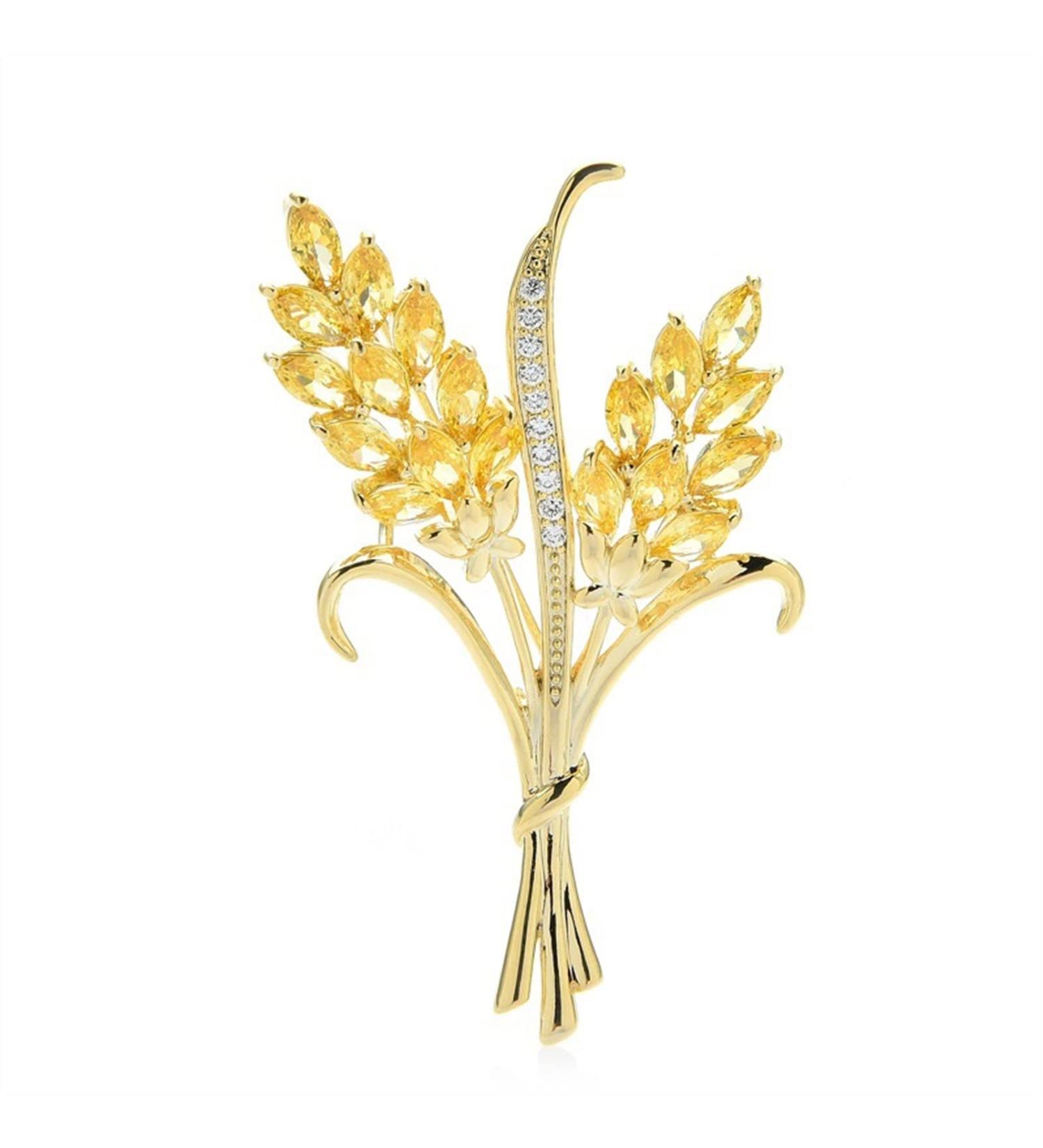 Pin Jewelry Gifts for Women Ladies Fashion Accessories Ladies Elegant Wheat Brooch Wheat Shaped Brooch Party Banquet Brooch Brooches & Pins - Buy Online on GoSupps.com