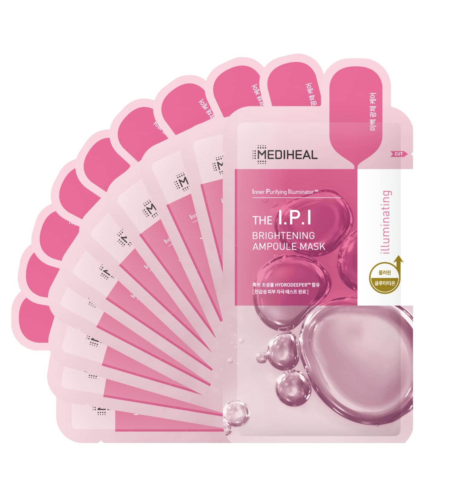 Mediheal I.P.I Brightening Ampoule Face Mask - 10 Sheets | Hydrating & Moisturizing | For All Skin Types - Buy Online on GoSupps.com
