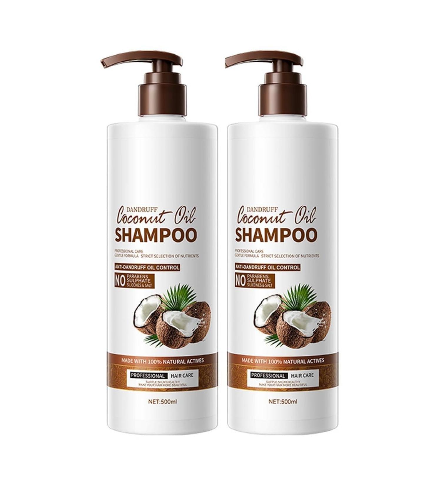 Coconut Oil Shampoo Anti-Dandruff Coconut Oil Moisturizing Treatment Hydrating Repair Shampoo for Normal Dry and Damaged Hair - Buy Online on GoSupps.com